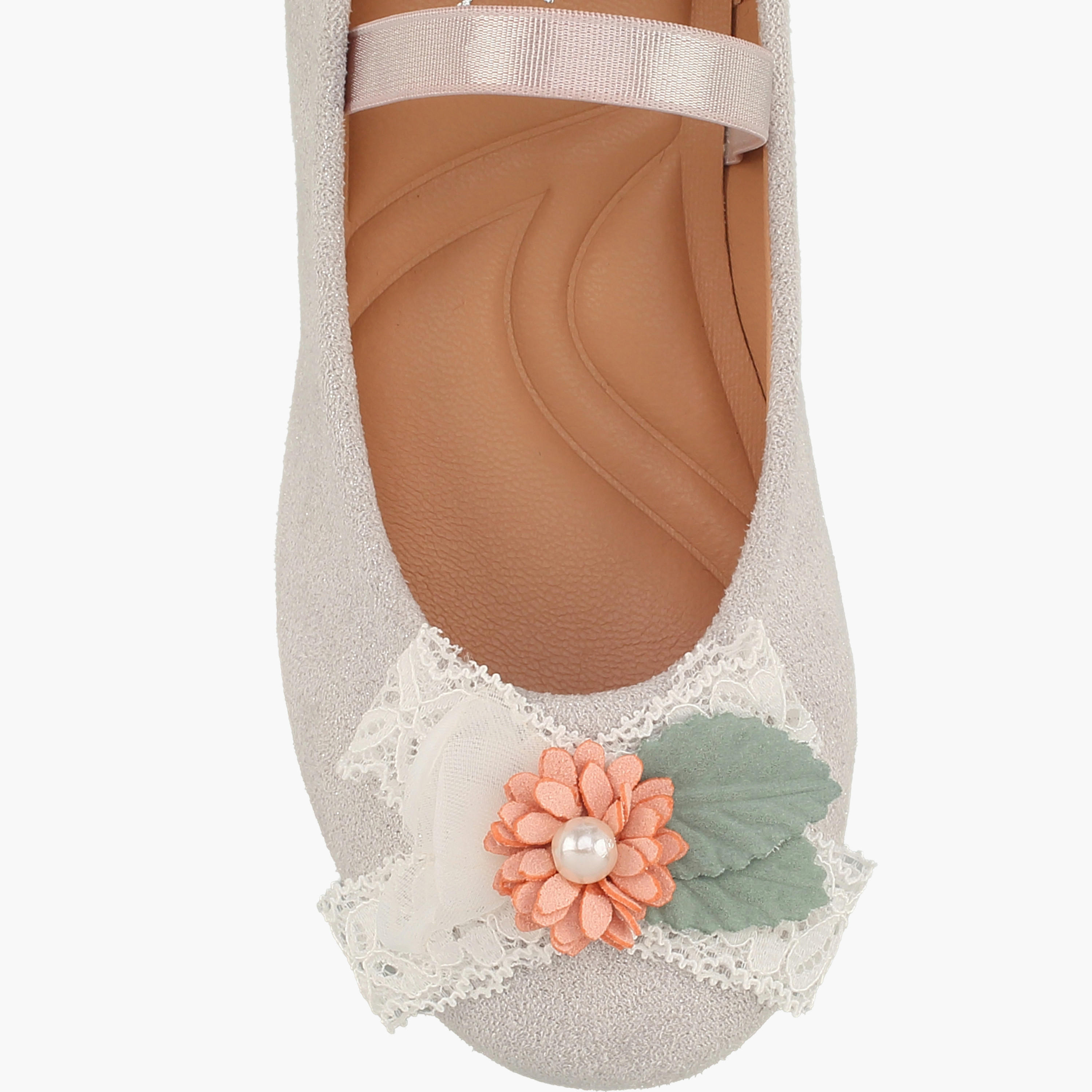حذاء باليرينا مزين بالأزهار للبنات من جونيورز-girls-shoes-ballerinas-image-4