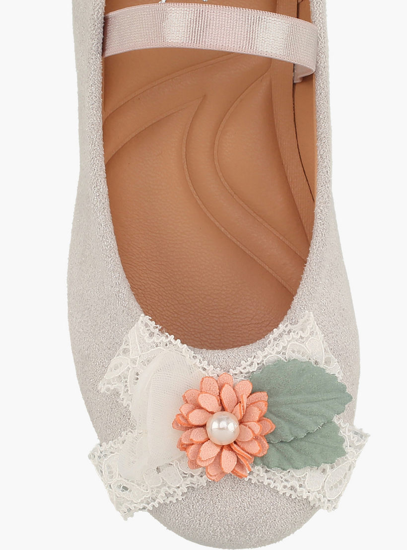 حذاء باليرينا مزين بالأزهار للبنات من جونيورز-girls-shoes-ballerinas-image-4