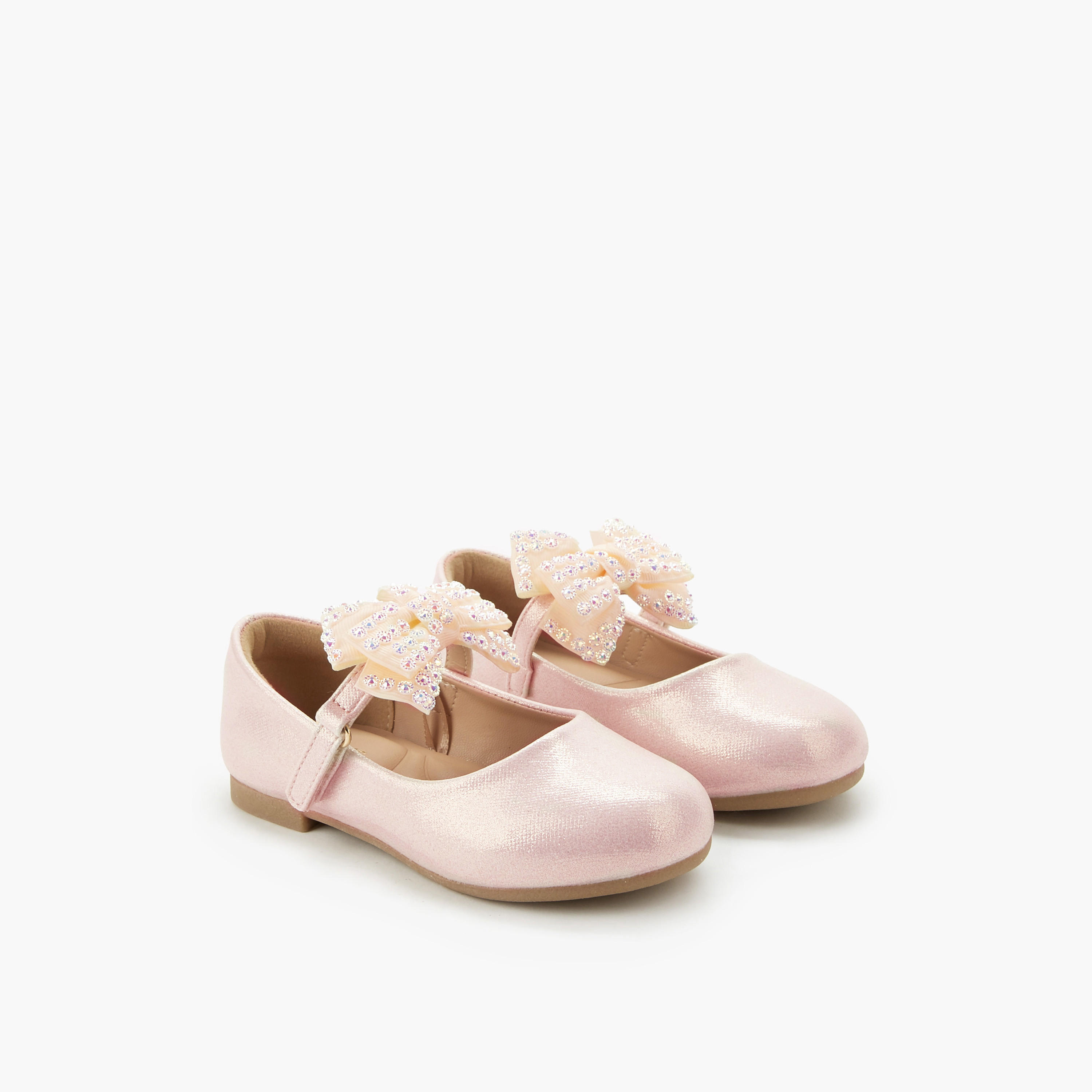 Juniors Girls Hook and Loop Ballerina Shoes-girls-shoes-maryjanes-image-1