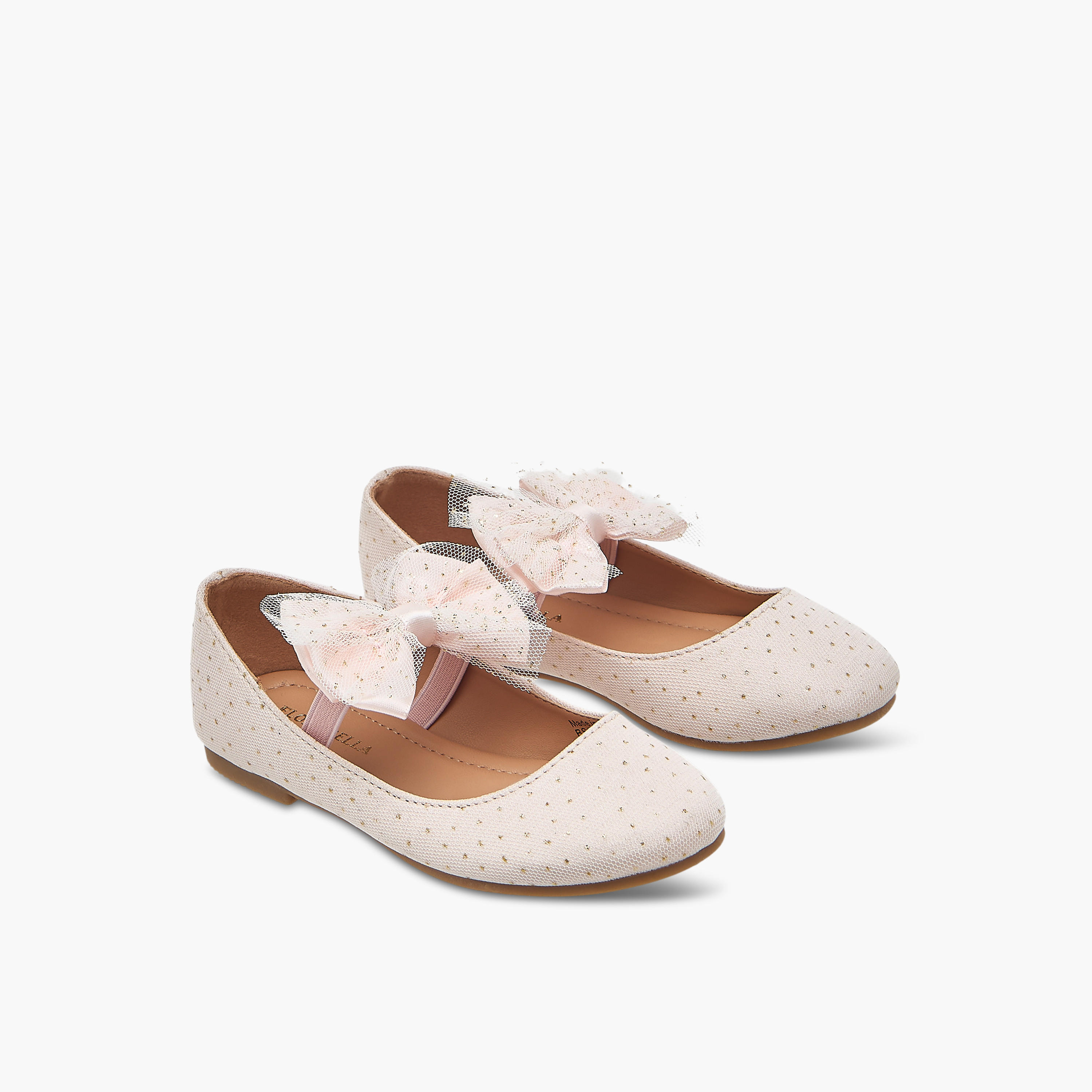 حذاء باليرينا بارز الملمس بحزام إغلاق مطاطي من فلورا بيلا-girls-shoes-ballerinas-image-1
