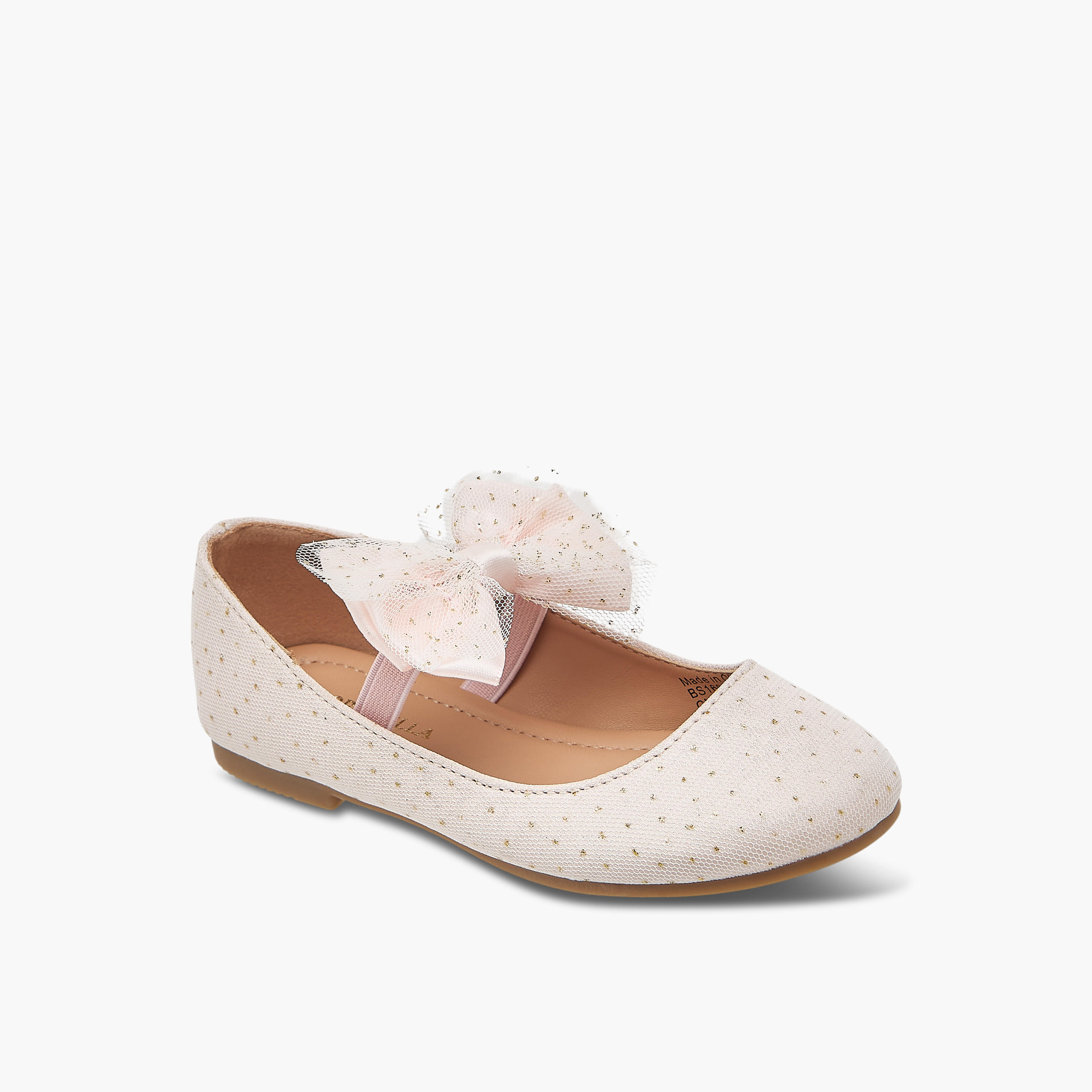 حذاء باليرينا بارز الملمس بحزام إغلاق مطاطي من فلورا بيلا-girls-shoes-ballerinas-image-2