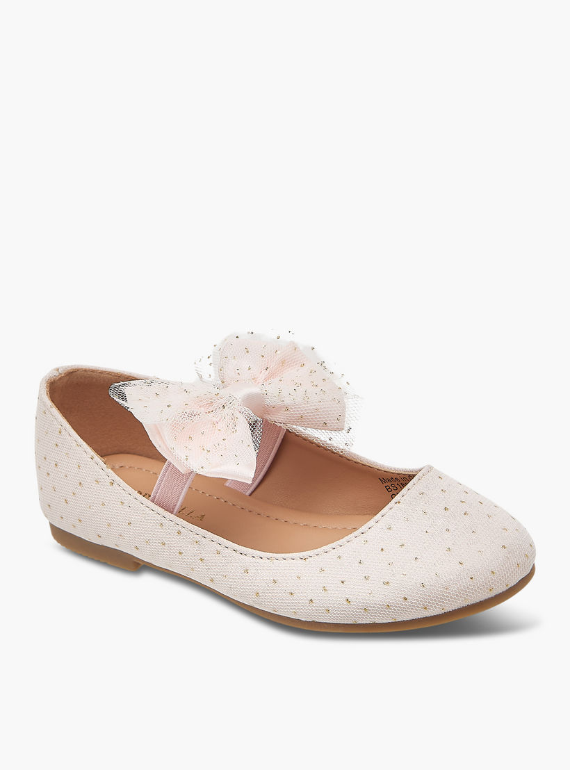 حذاء باليرينا بارز الملمس بحزام إغلاق مطاطي من فلورا بيلا-girls-shoes-ballerinas-image-2