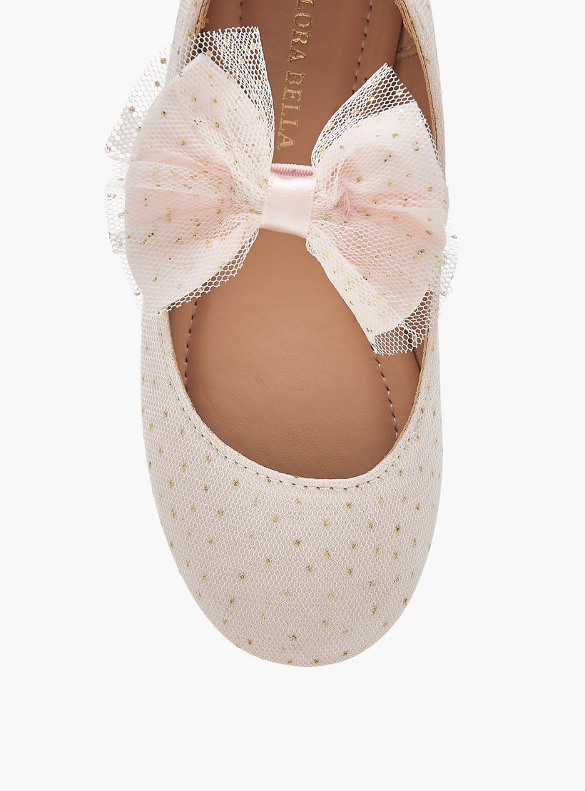 حذاء باليرينا بارز الملمس بحزام إغلاق مطاطي من فلورا بيلا-girls-shoes-ballerinas-image-4