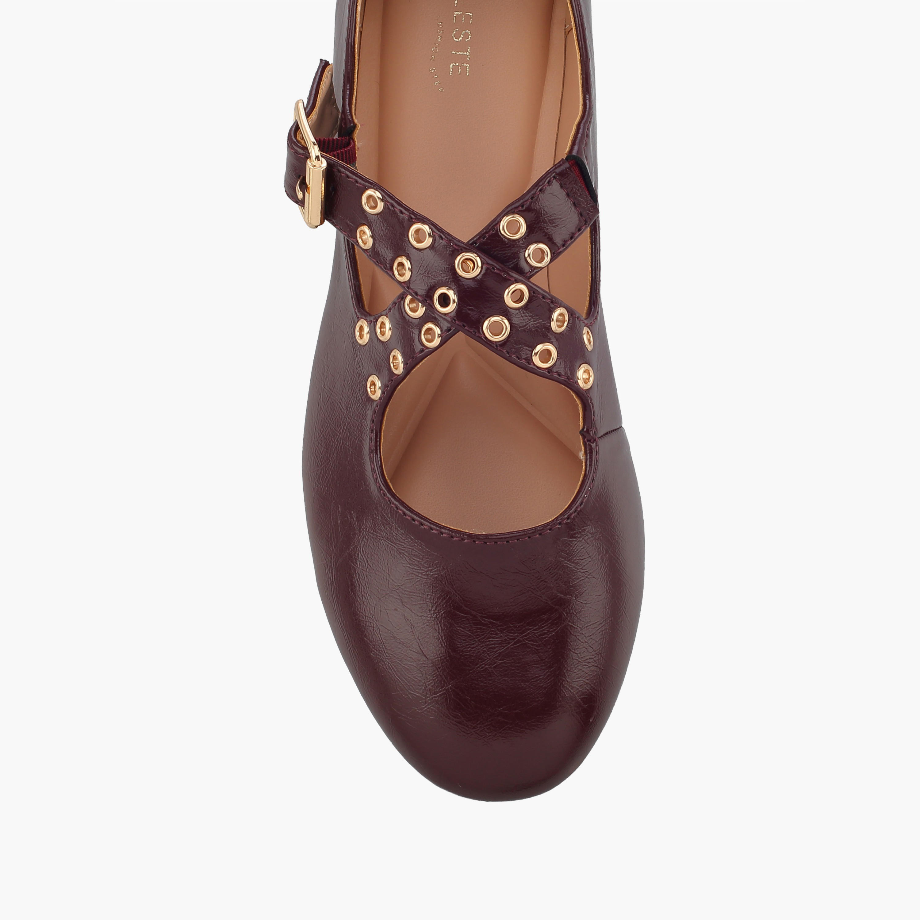 Celeste Women Rivet Embellished Cross Strap Mary Jane Shoes-women-shoes-ballerinas-image-4