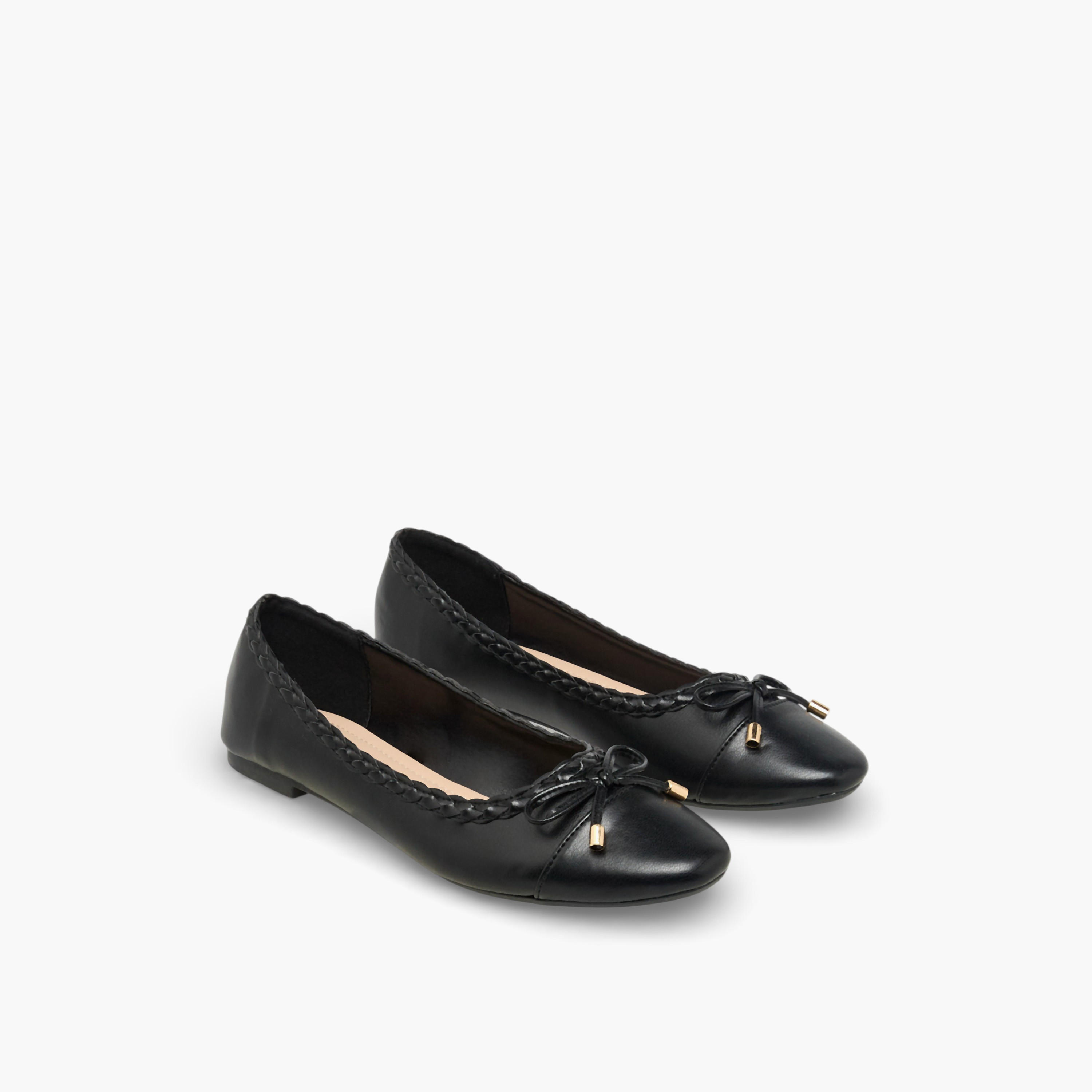 Flora Bella Women Braided Trim Ballerina Shoes-women-shoes-flats-ballerinas-image-1