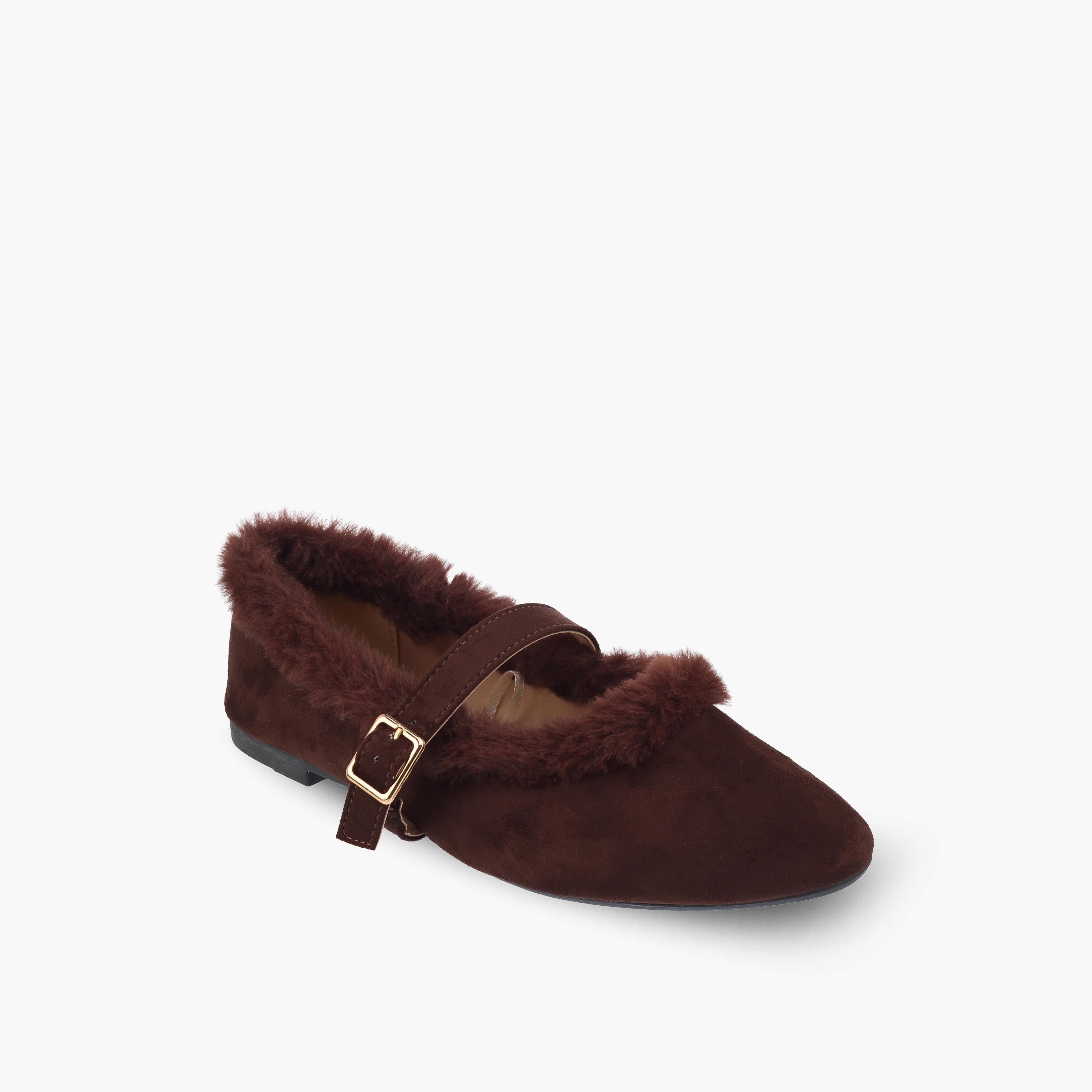 Flora Bella Women Faux Fur Mary Jane Shoes-women-shoes-ballerinas-image-2