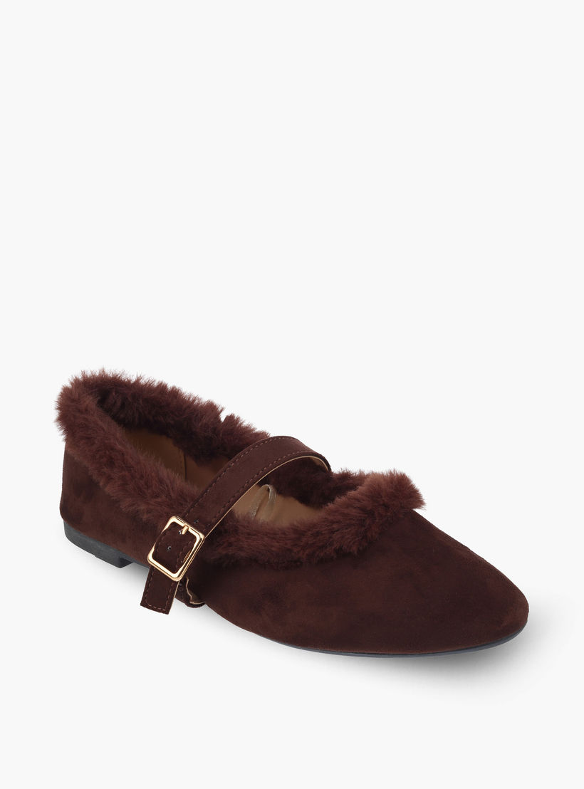 Flora Bella Women Faux Fur Mary Jane Shoes-women-shoes-ballerinas-image-2