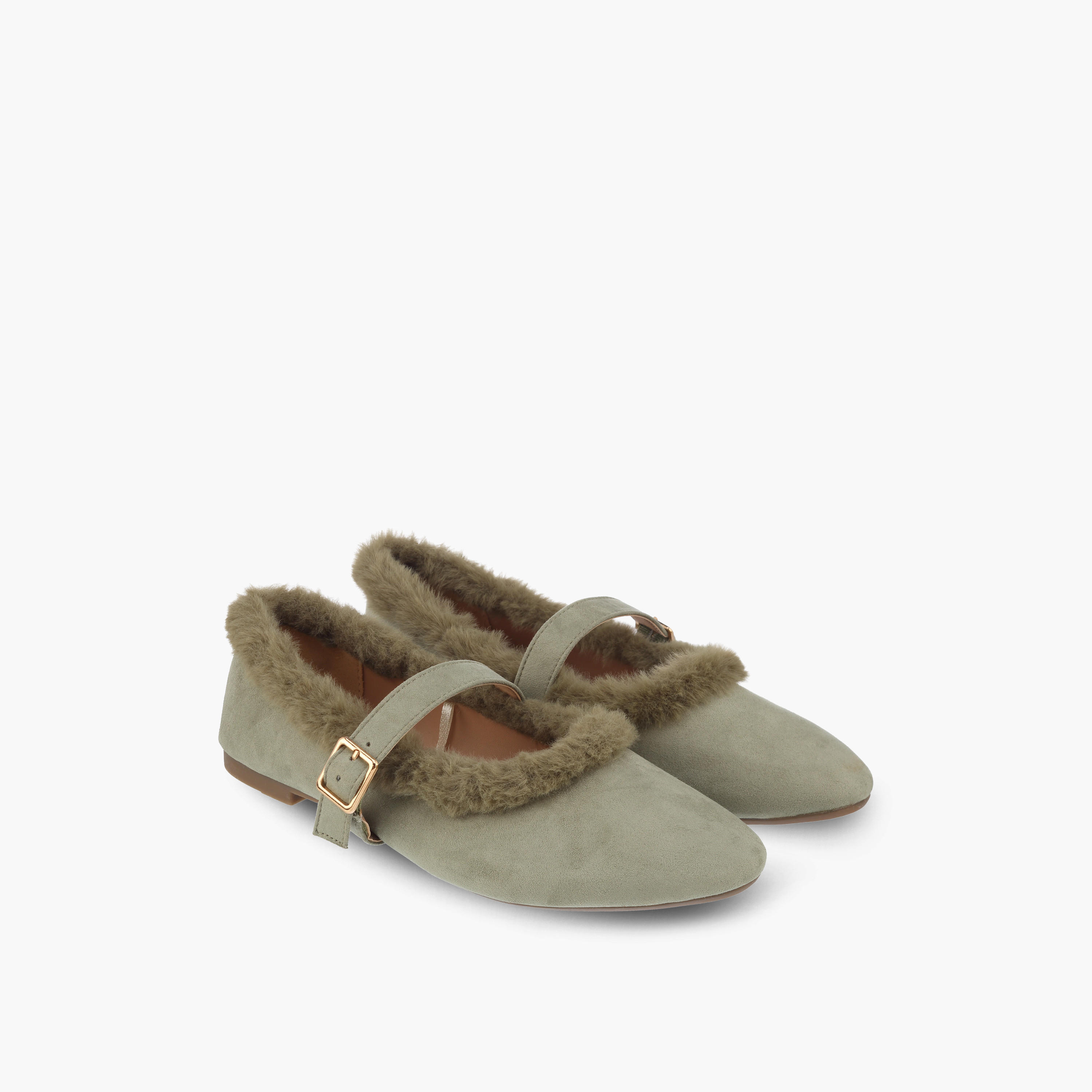 Flora Bella Women Faux Fur Mary Jane Shoes-women-shoes-ballerinas-image-1