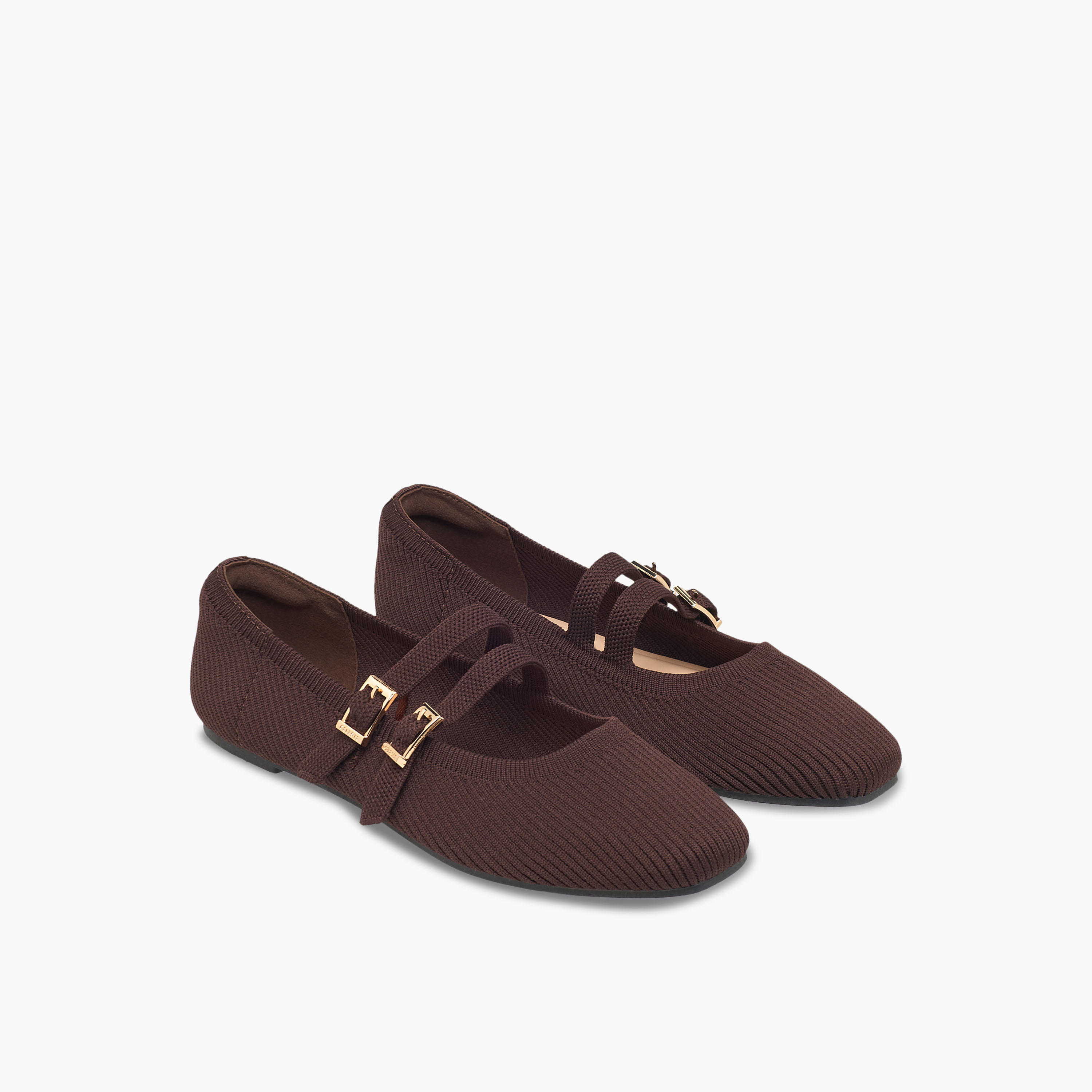 حذاء باليرينا بارز الملمس بإبزيم إغلاق للنساء من سيليست-women-shoes-ballerinas-image-1