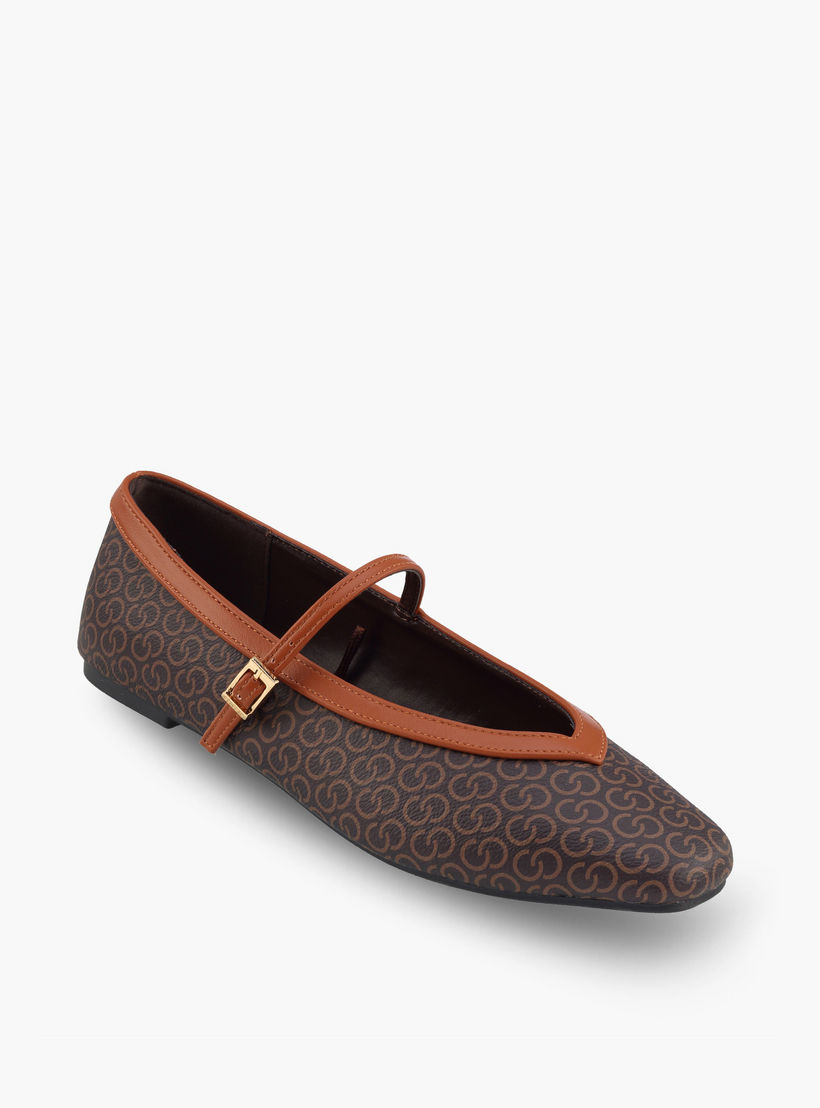 Celeste Women Monogram Print Mary Jane Shoes-women-shoes-ballerinas-image-2