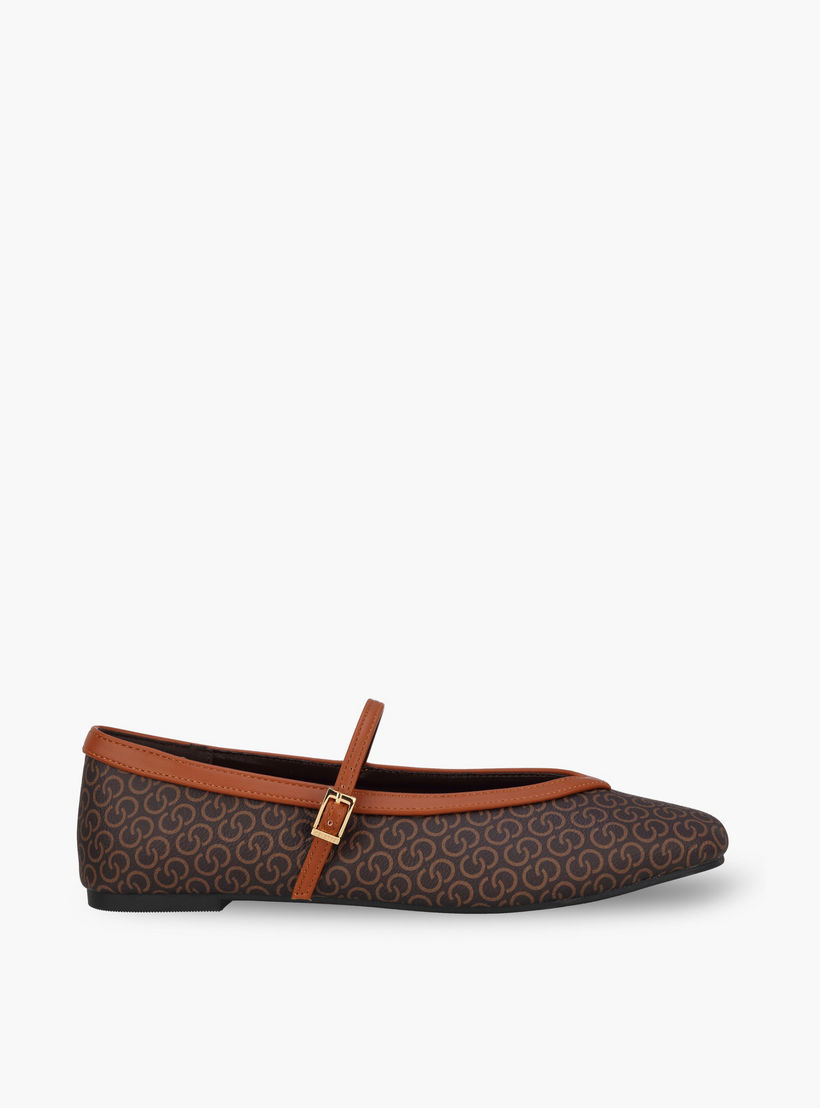 Celeste Women Monogram Print Mary Jane Shoes-women-shoes-ballerinas-image-3