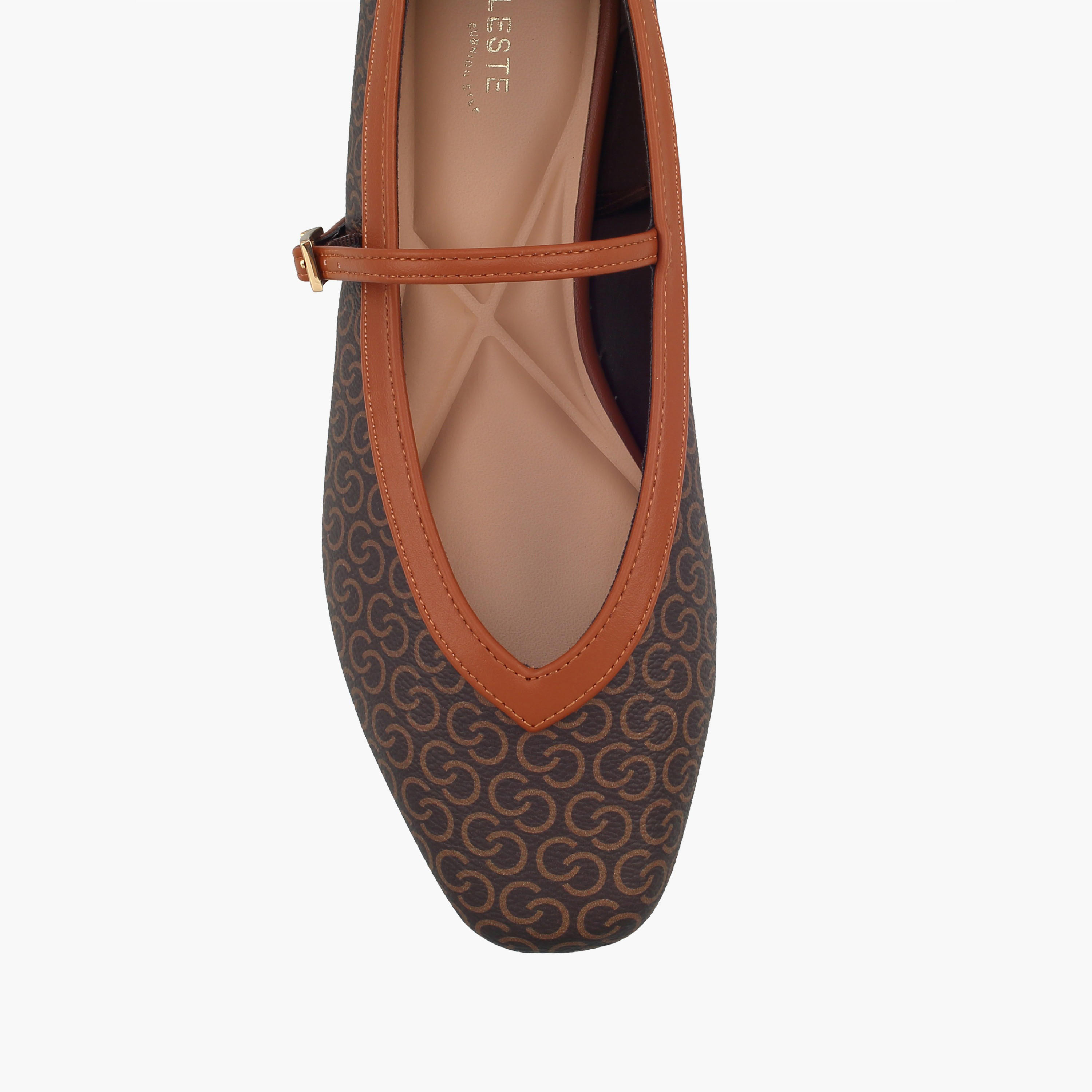 Celeste Women Monogram Print Mary Jane Shoes-women-shoes-ballerinas-image-4