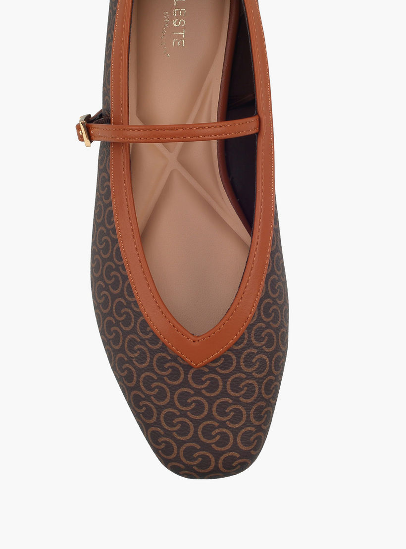 Celeste Women Monogram Print Mary Jane Shoes-women-shoes-ballerinas-image-4