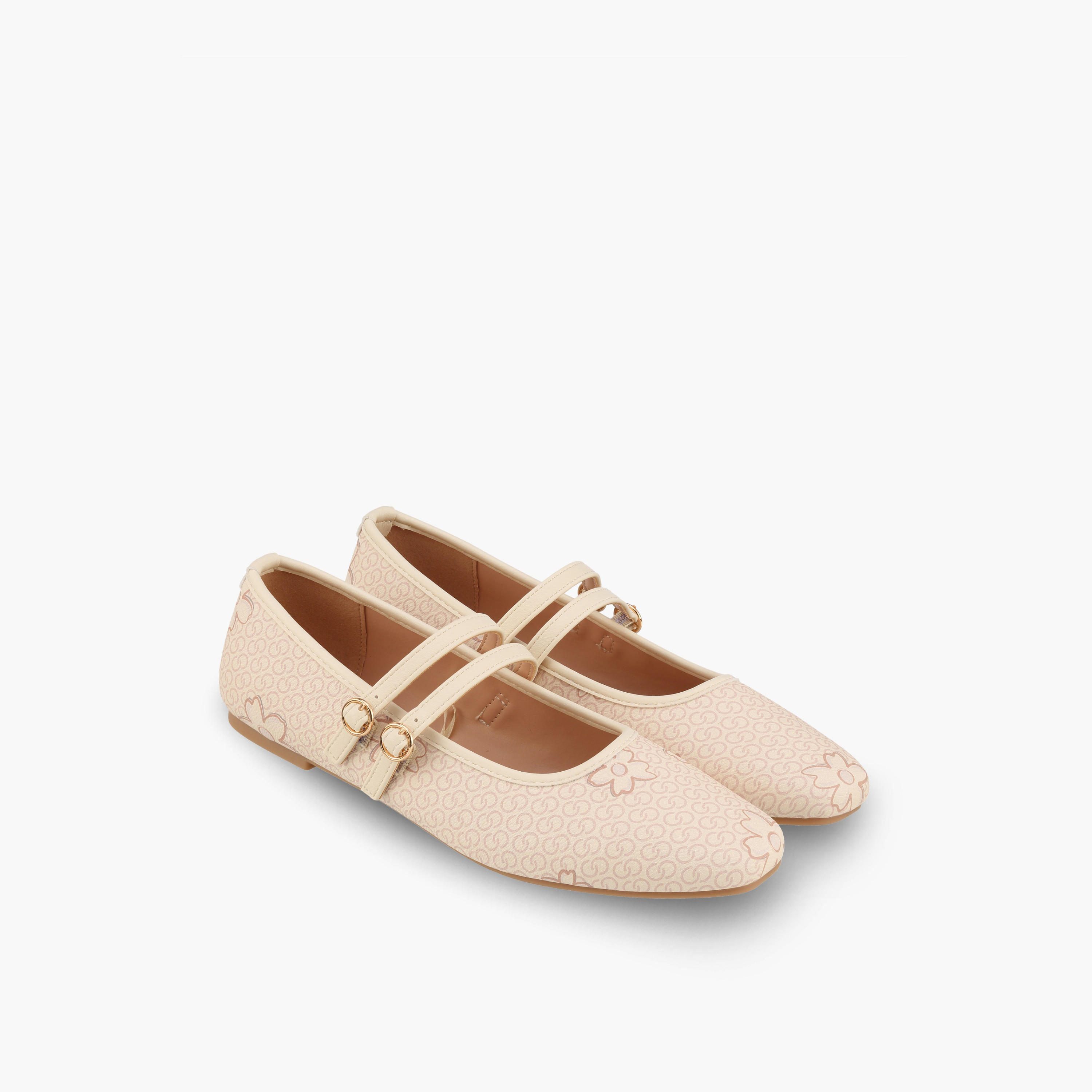 حذاء ماري جين بحزام مزدوج وطبعات للنساء من سيليست-women-shoes-ballerinas-image-1