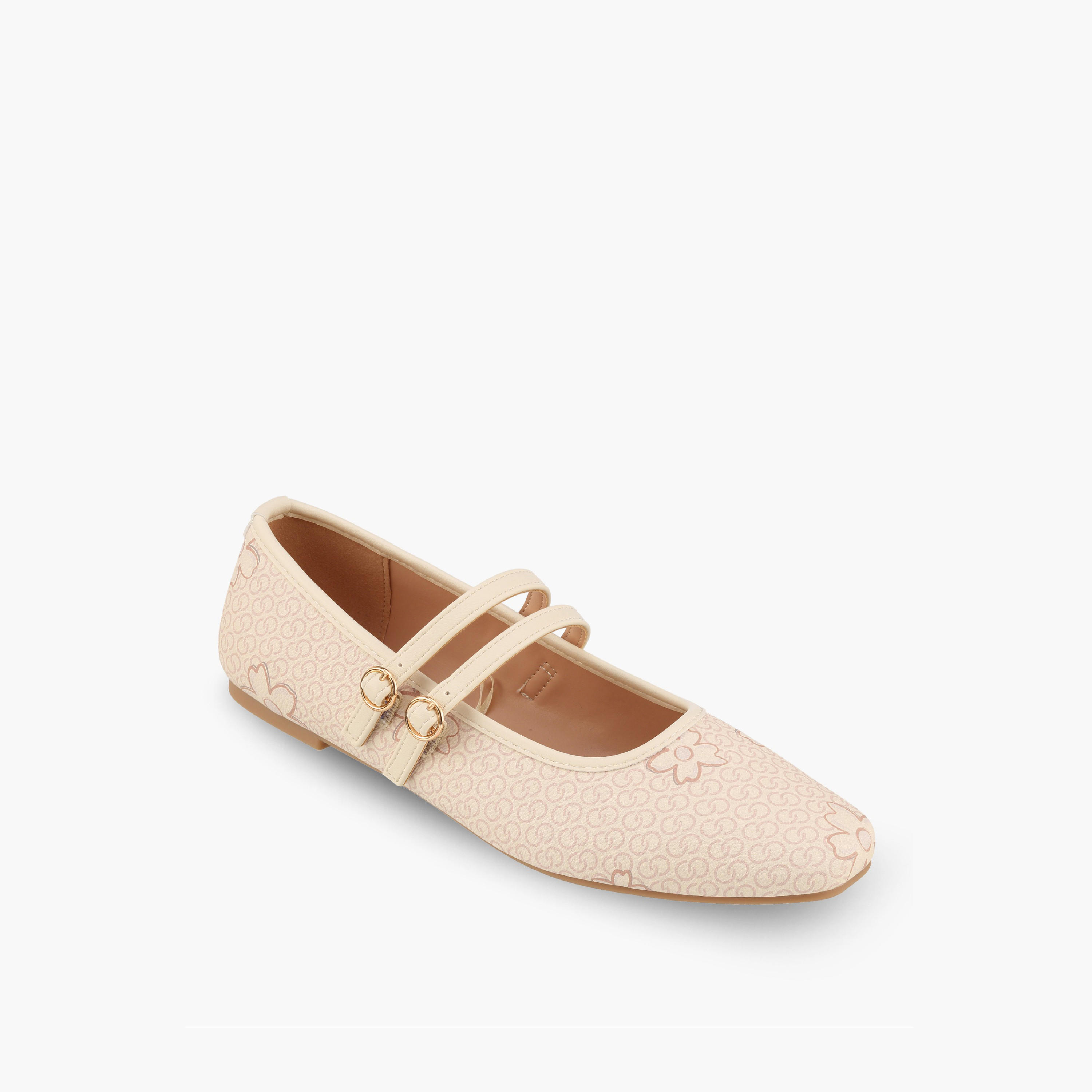 حذاء ماري جين بحزام مزدوج وطبعات للنساء من سيليست-women-shoes-ballerinas-image-2