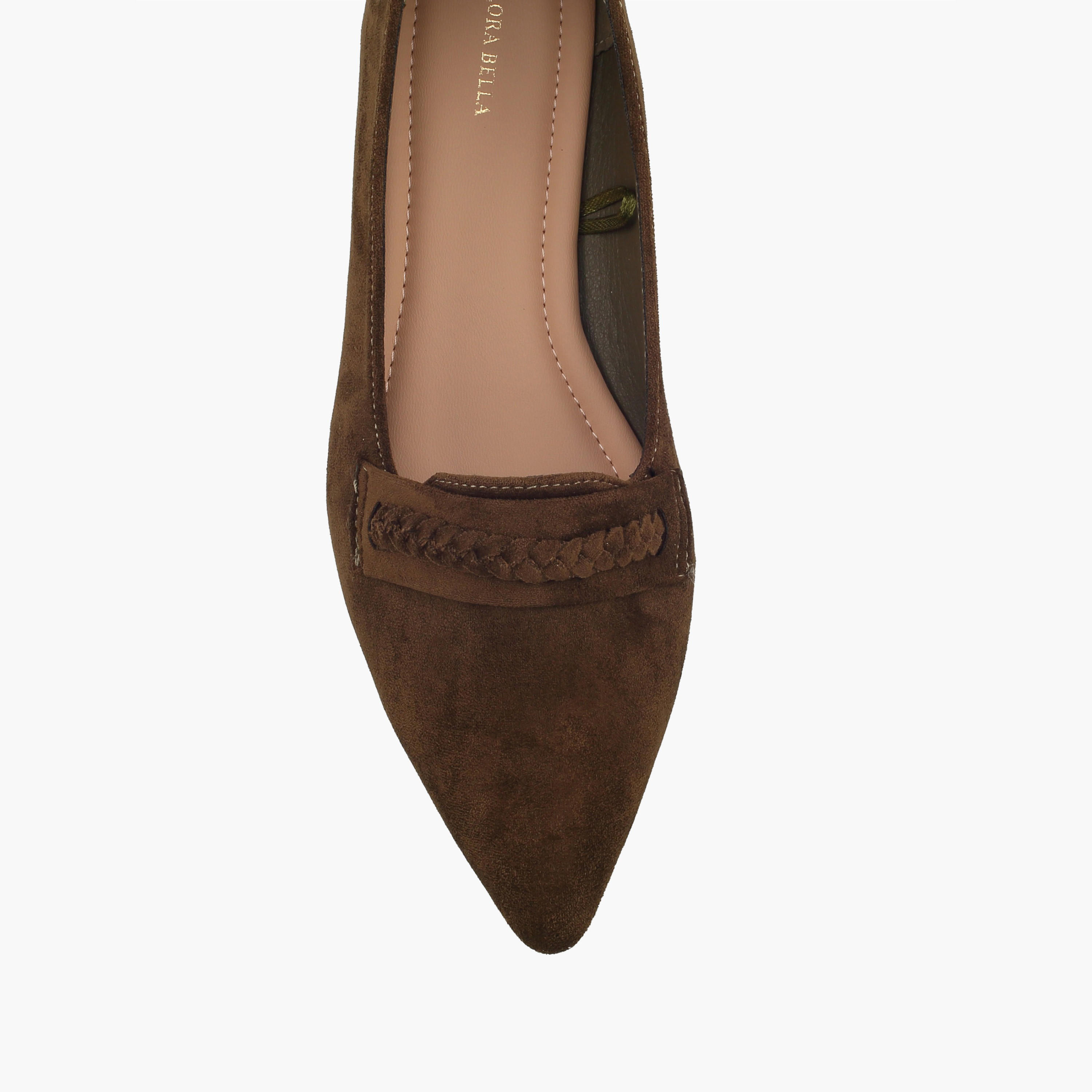 حذاء باليرينا نسائي سهل الارتداء بتفاصيل مضفرة من فلورا بيلا-women-shoes-flats-ballerinas-image-4