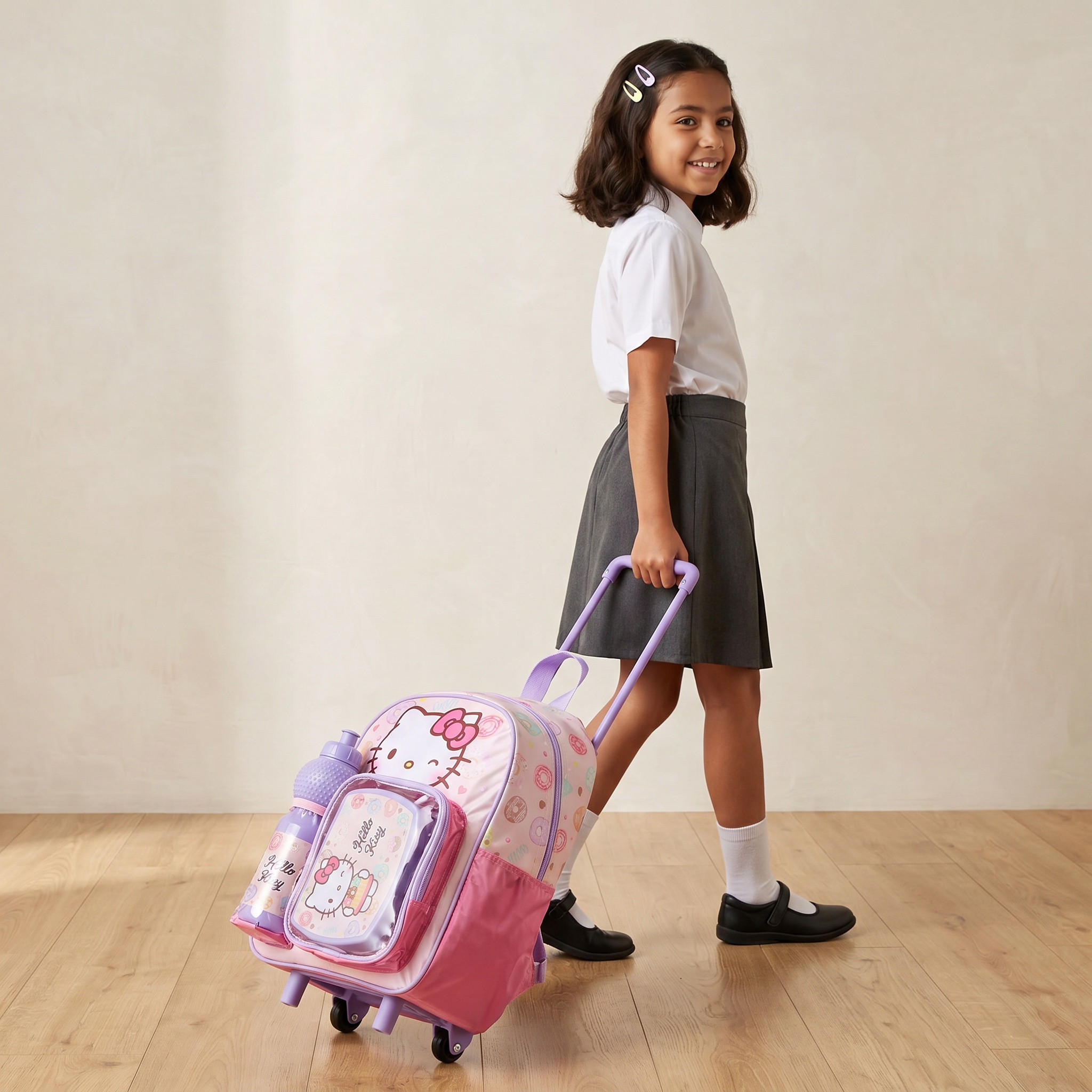 Hello Kitty 3-Piece Trolley Bag Set for Girls 13+ Years with Lunch Box and Water Bottle-school-bagsandbackpacks-trolleybags-image-3