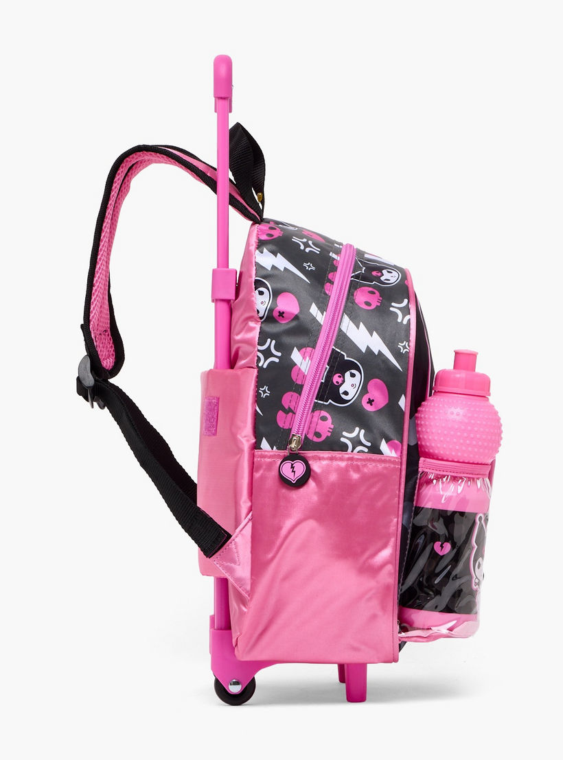 Kuromi Print 3-Piece School Trolley Bag Set for Girls 8-13 Years with Lunch Box-school-bagsandbackpacks-trolleybags-image-10