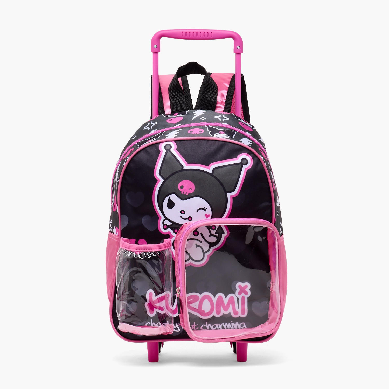 Kuromi Print 3-Piece School Trolley Bag Set for Girls 8-13 Years with Lunch Box-school-bagsandbackpacks-trolleybags-image-4