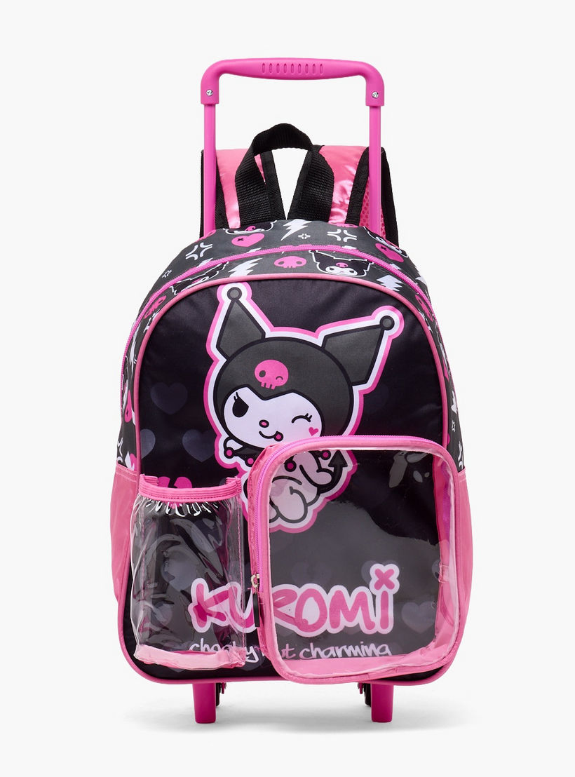 Kuromi Print 3-Piece School Trolley Bag Set for Girls 8-13 Years with Lunch Box-school-bagsandbackpacks-trolleybags-image-4