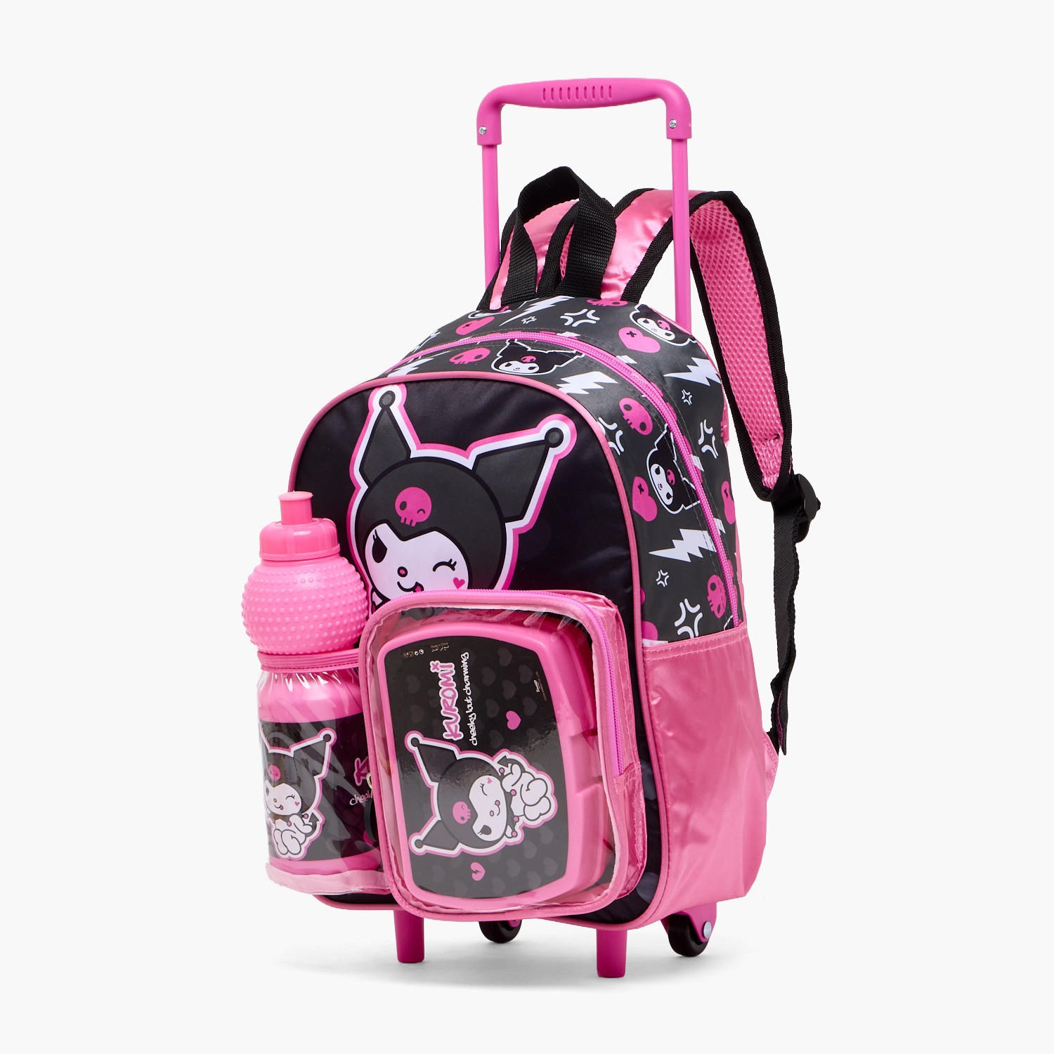 Kuromi Print 3-Piece School Trolley Bag Set for Girls 8-13 Years with Lunch Box-school-bagsandbackpacks-trolleybags-image-9
