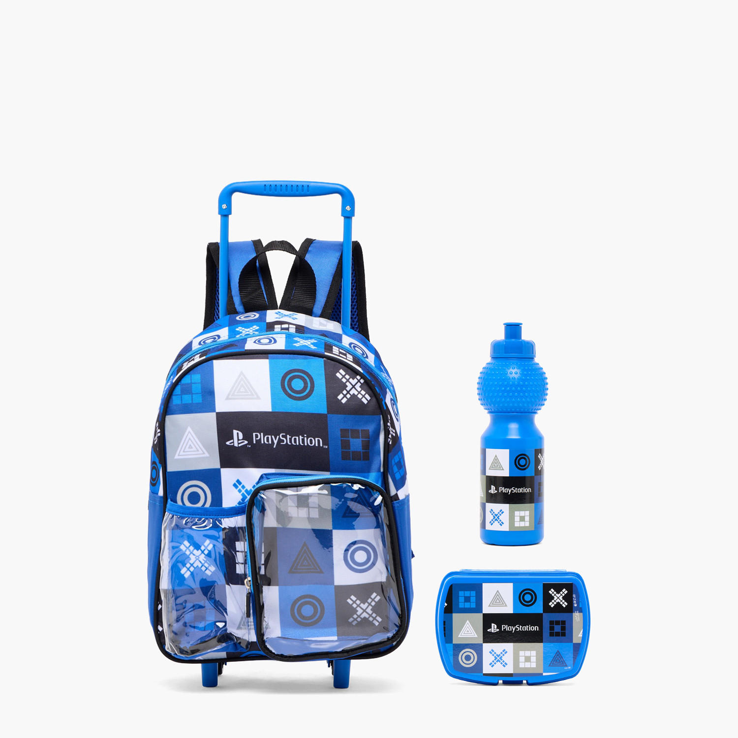 PlayStation Printed 3-Pieces School Trolley Bag Set for Kids 8-13 Years with Lunch Box and Bottle-school-bagsandbackpacks-trolleybags-image-1