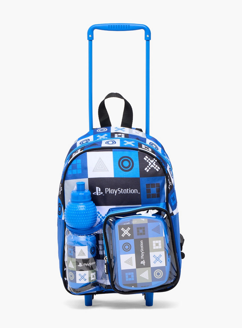 PlayStation Printed 3-Pieces School Trolley Bag Set for Kids 8-13 Years with Lunch Box and Bottle-school-bagsandbackpacks-trolleybags-image-5