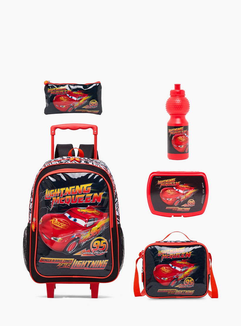 Lightning McQueen 5-Piece Trolley Bag Set for Boys 13+ Years with Lunch Bag and Bottle - 18 inches-school-bagsandbackpacks-trolleybags-image-2