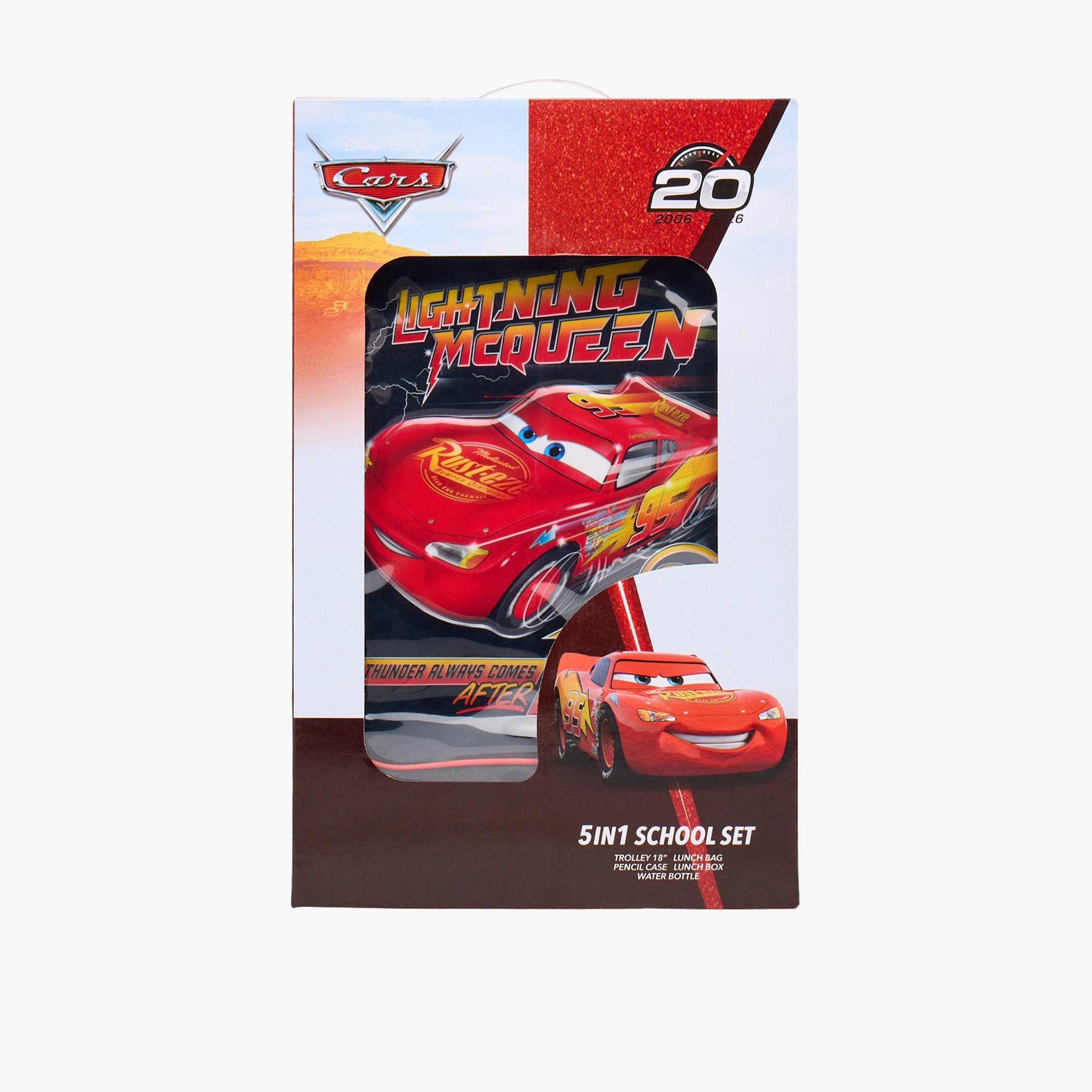 Lightning McQueen 5-Piece Trolley Bag Set for Boys 13+ Years with Lunch Bag and Bottle - 18 inches-school-bagsandbackpacks-trolleybags-image-21