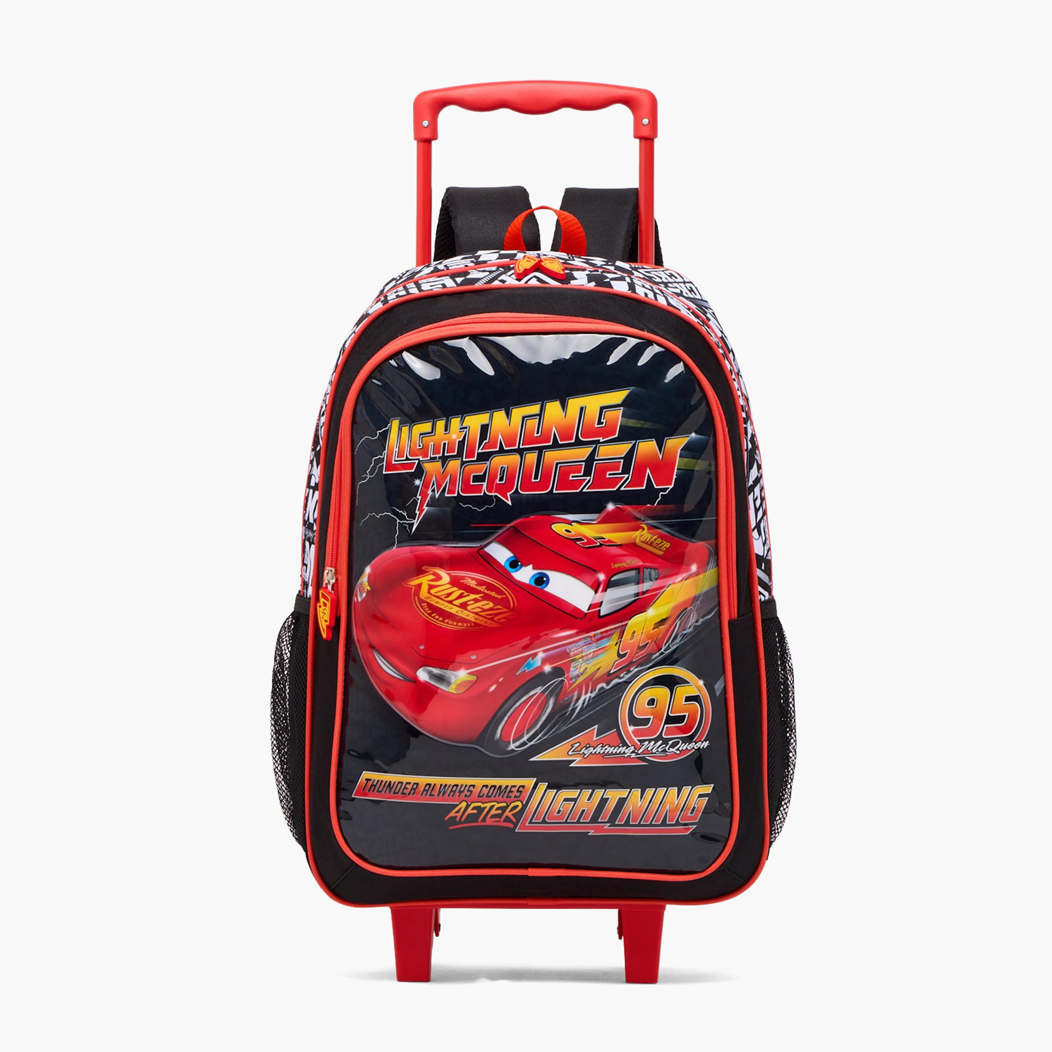 Lightning McQueen 5-Piece Trolley Bag Set for Boys 13+ Years with Lunch Bag and Bottle - 18 inches-school-bagsandbackpacks-trolleybags-image-3