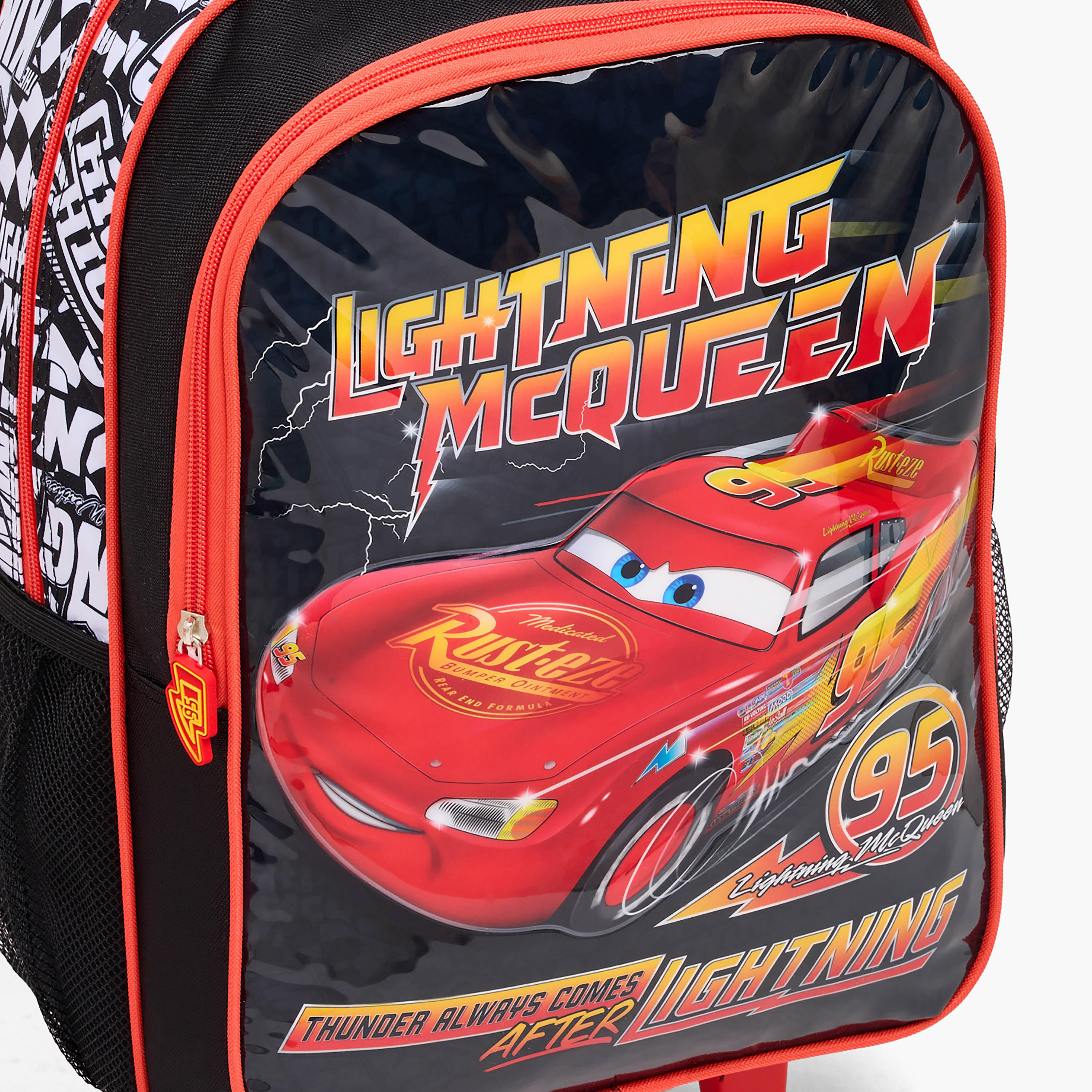 Lightning McQueen 5-Piece Trolley Bag Set for Boys 13+ Years with Lunch Bag and Bottle - 18 inches-school-bagsandbackpacks-trolleybags-image-6
