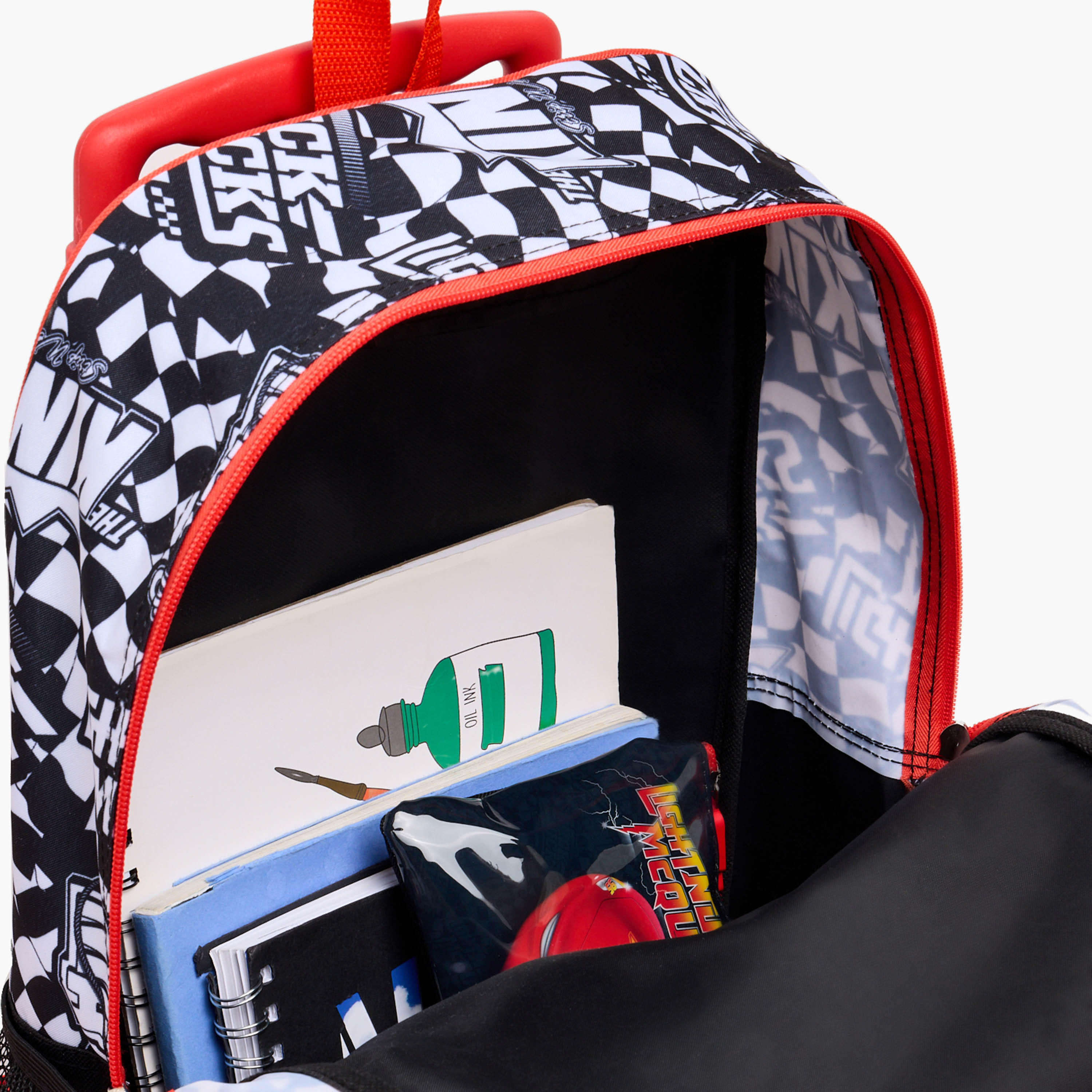 Lightning McQueen 5-Piece Trolley Bag Set for Boys 13+ Years with Lunch Bag and Bottle - 18 inches-school-bagsandbackpacks-trolleybags-image-7