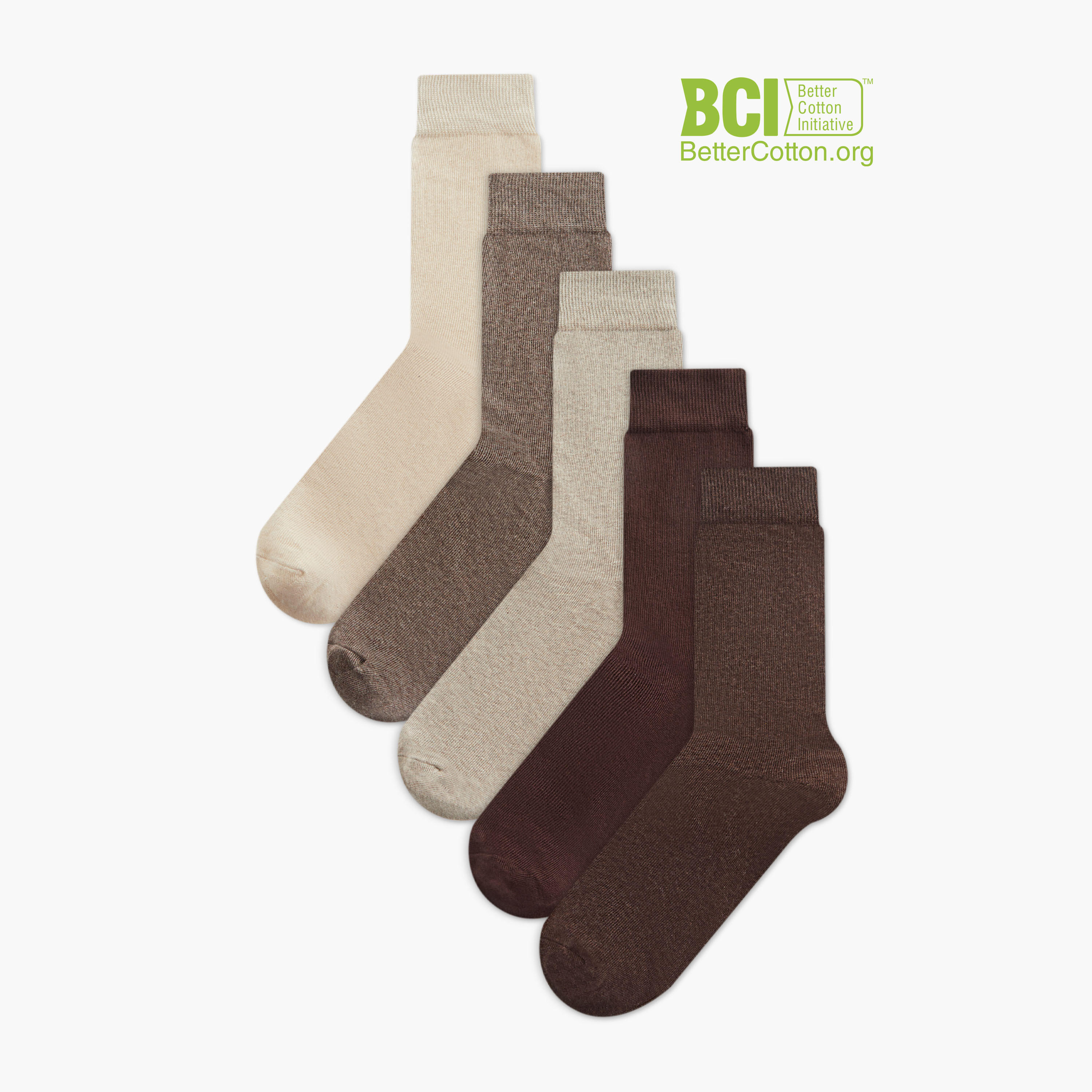 Solid Calf Length Socks - Set of 5-men-socks-image-1