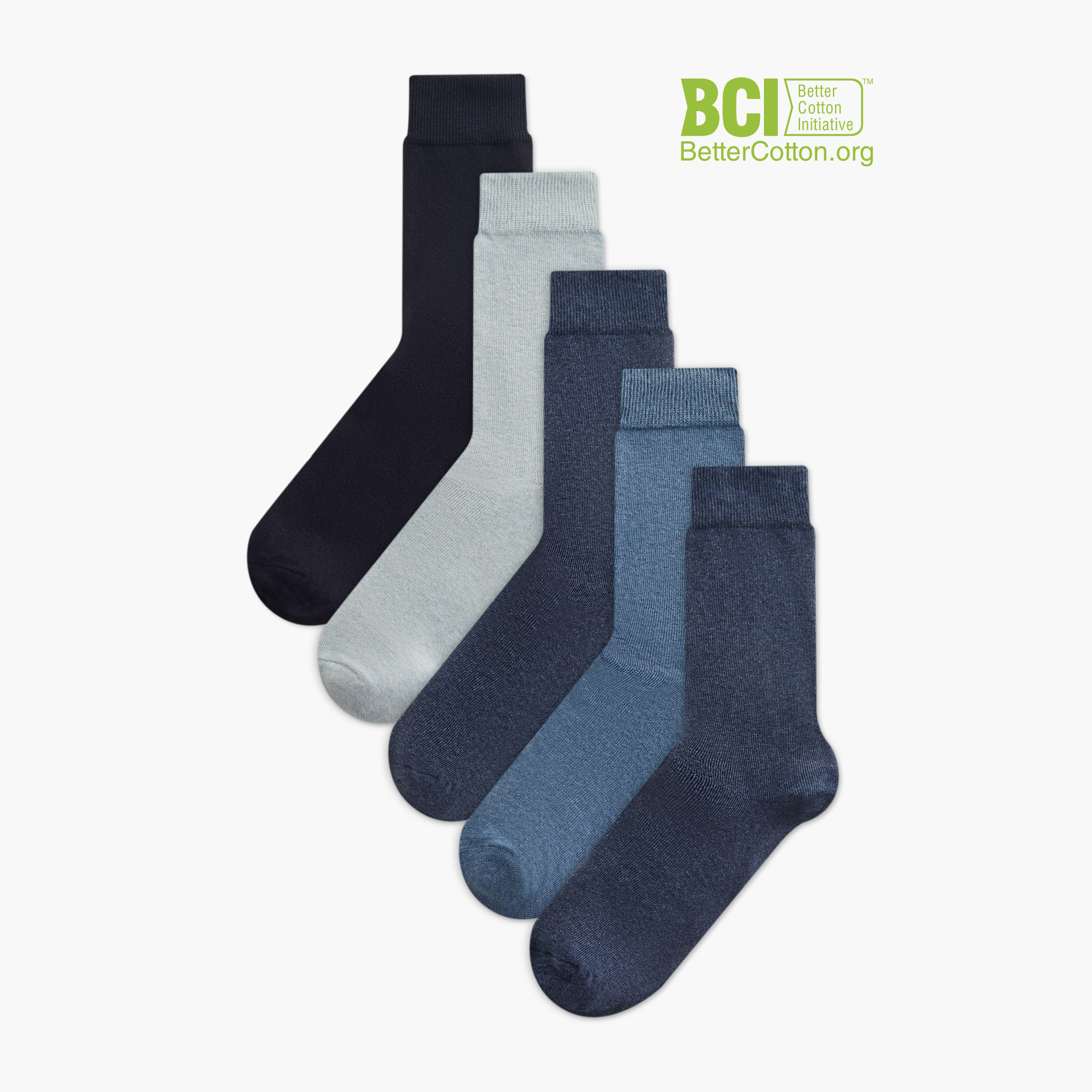 Shoemart Solid Calf Length Socks - Set of 5-men-socks-image-1