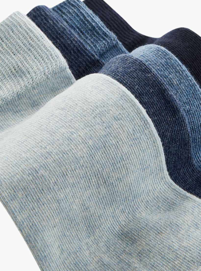 Shoemart Solid Calf Length Socks - Set of 5-men-socks-image-4