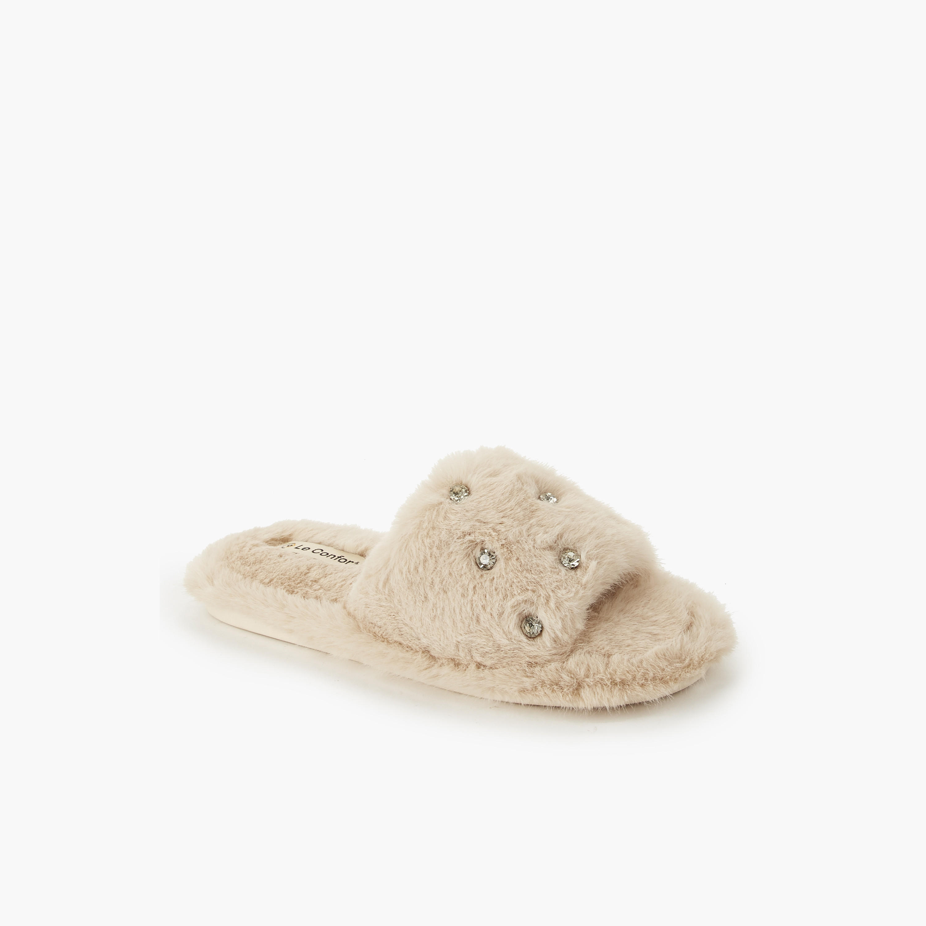 Le Confort Women Embellished Bedroom Slides-women-shoes-bedroomslippers-image-3