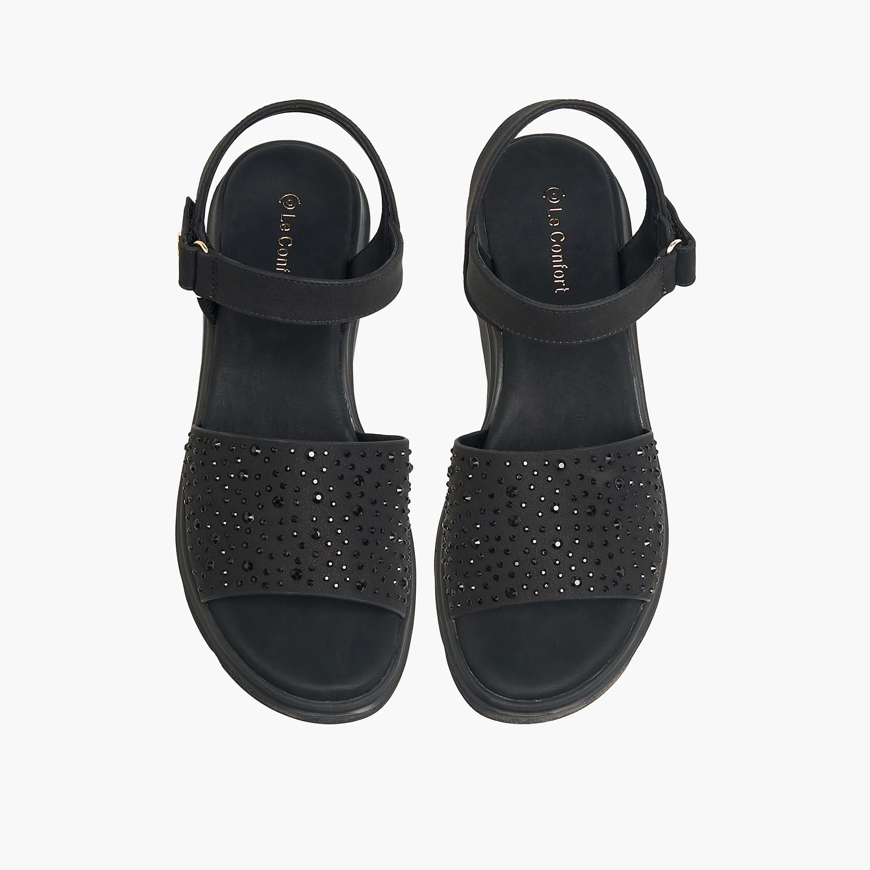 صندل نسائي مزين بكعب عريض من لو كونفورت-women-shoes-sandals-heeled-image-1