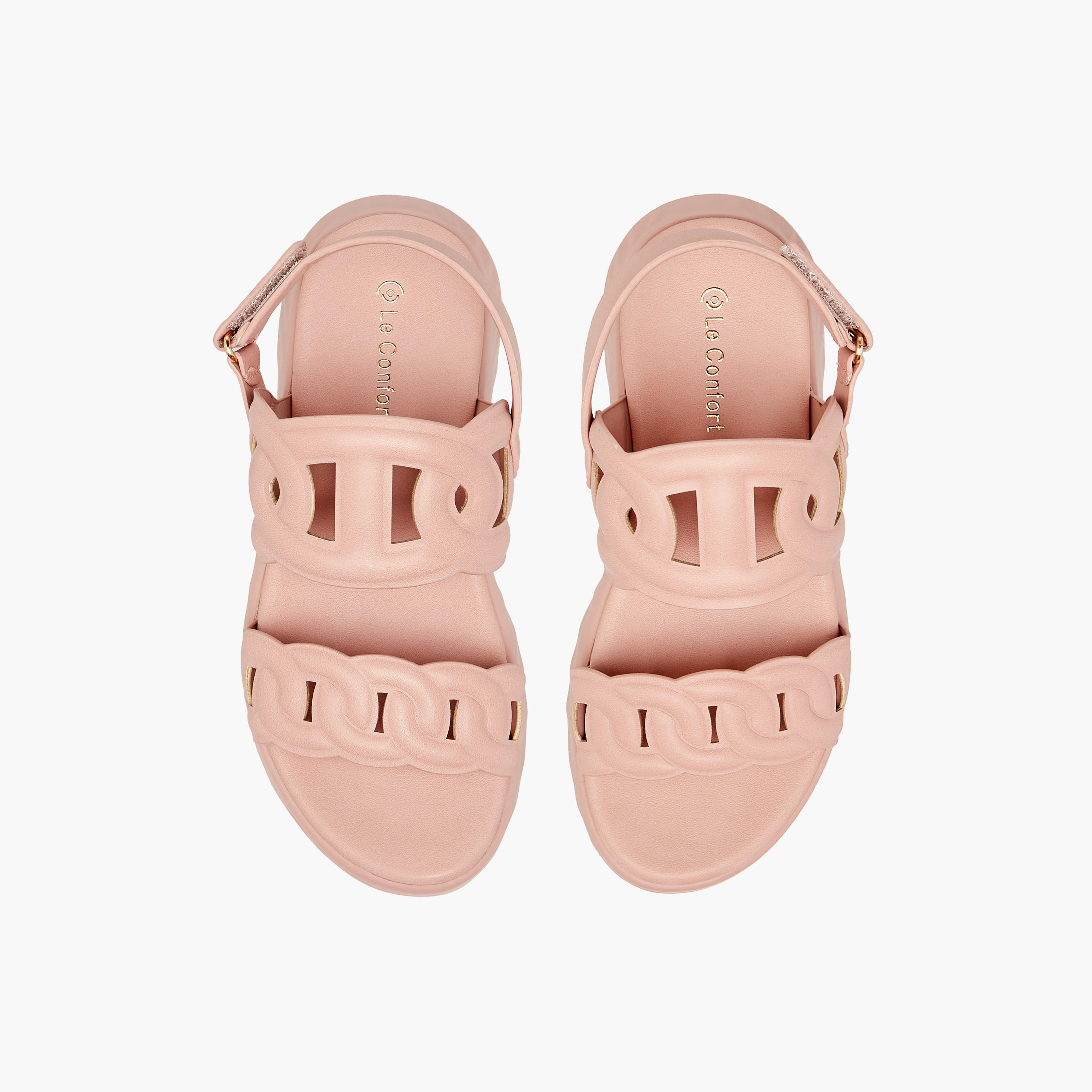 Le Confort Cutout Sandals with Hook and Loop Closure-girls-shoes-sandals-image-1
