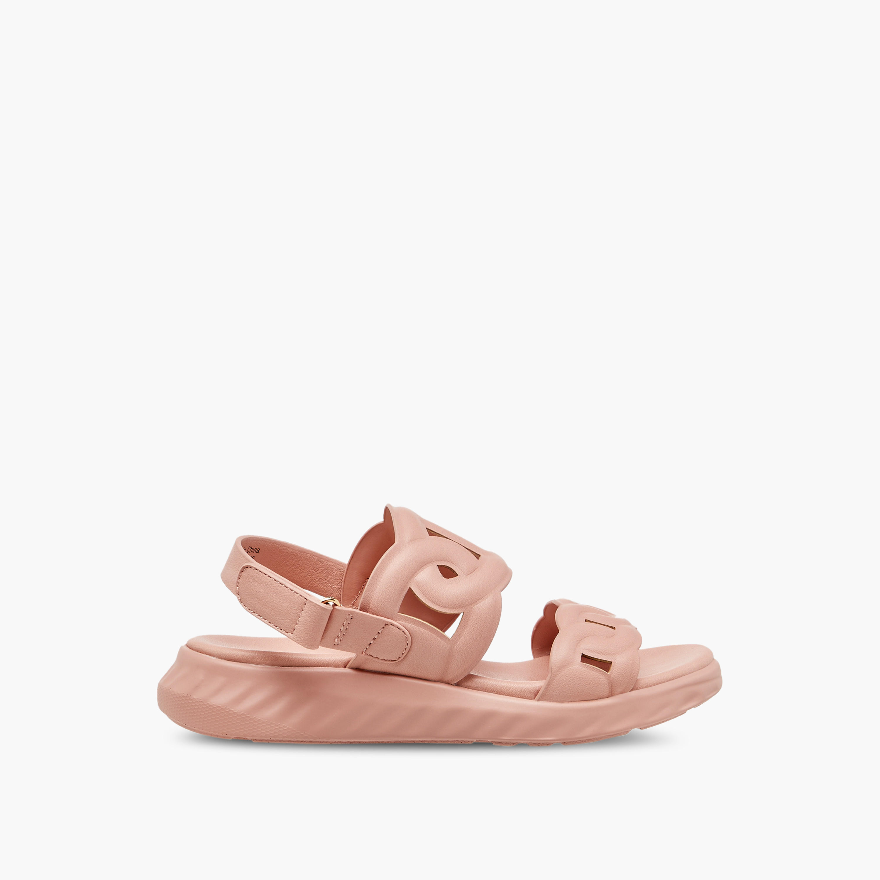Le Confort Cutout Sandals with Hook and Loop Closure-girls-shoes-sandals-image-2