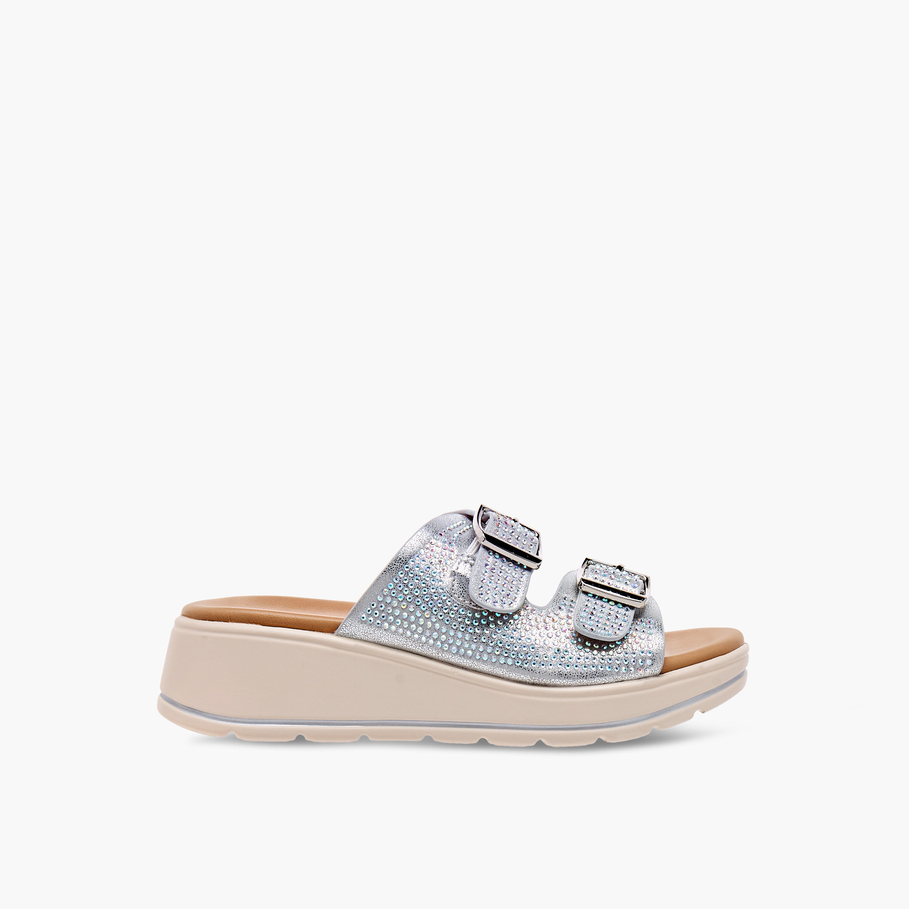 Le Confort Studded Slip-On Sandals with Buckle Detail-girls-shoes-sandals-image-3