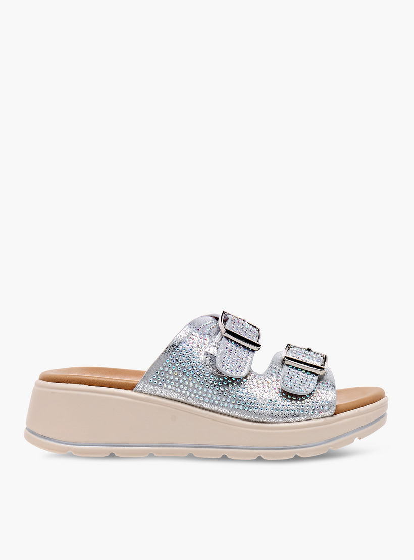 Le Confort Studded Slip-On Sandals with Buckle Detail-girls-shoes-sandals-image-3