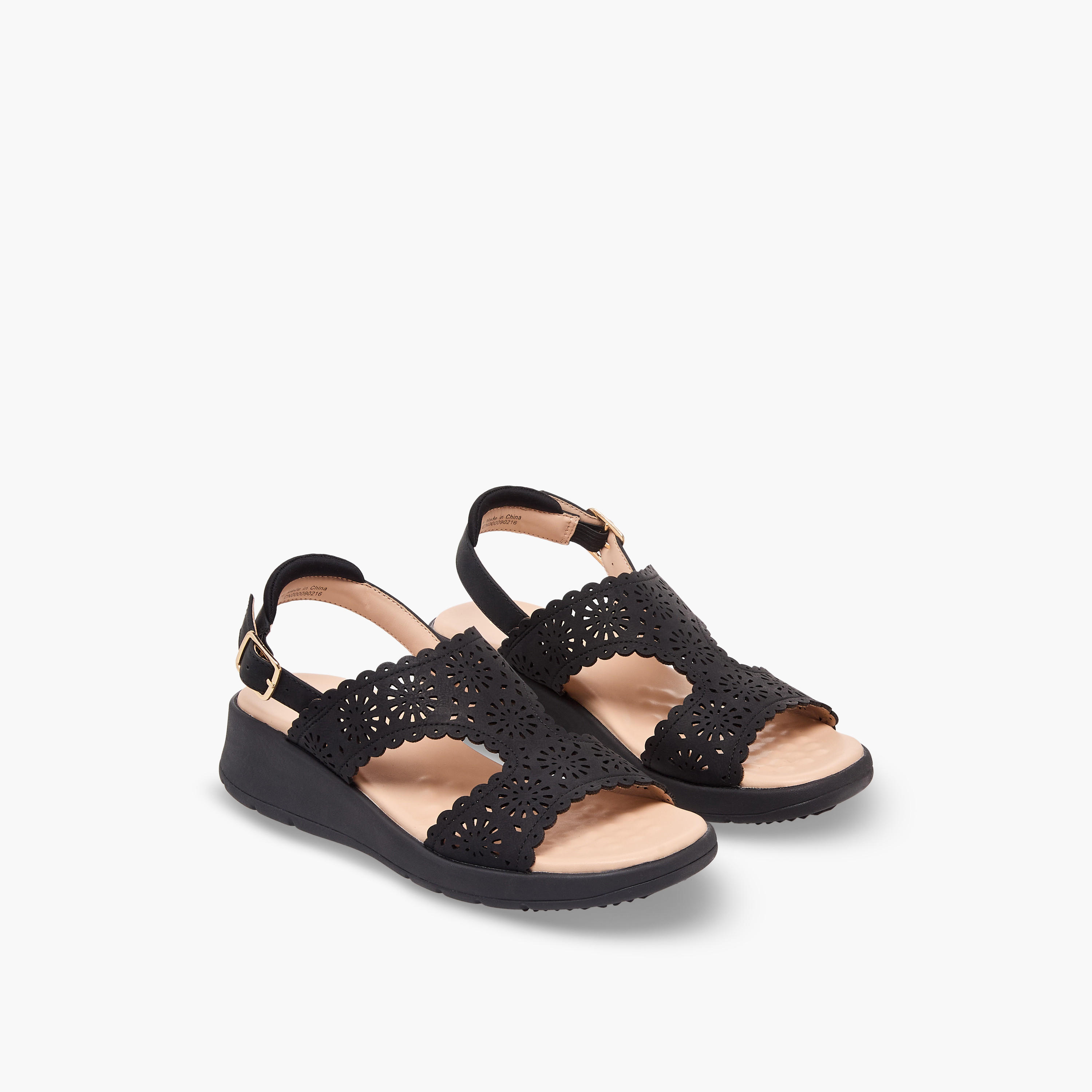 صندل بأحزمة مفرغة بالليزر للنساء من لو كونفورت-women-shoes-sandals-heeled-image-1