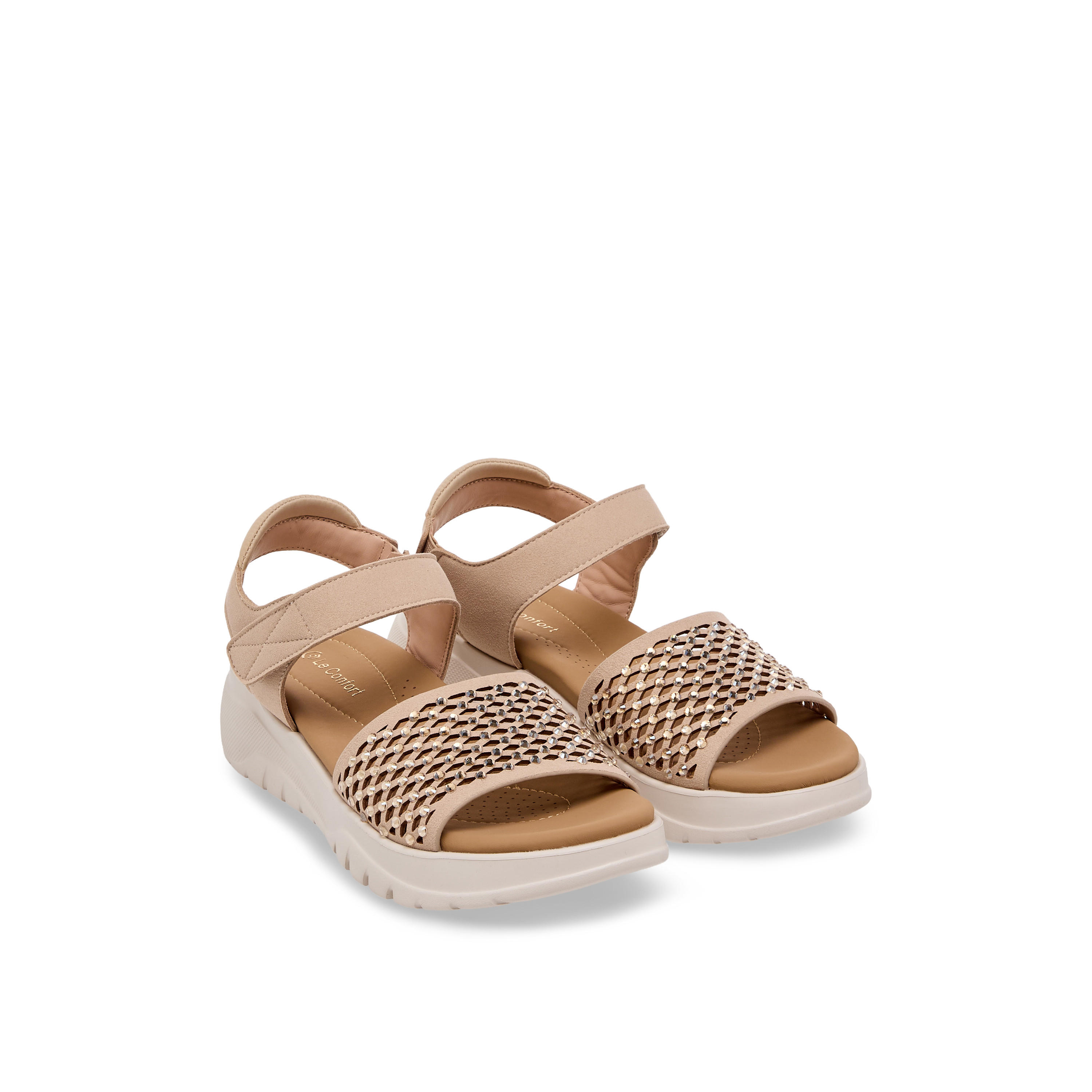 Le Confort Women Rhinestone Embellished Comfort Sandals-women-shoes-sandals-heeled-image-1