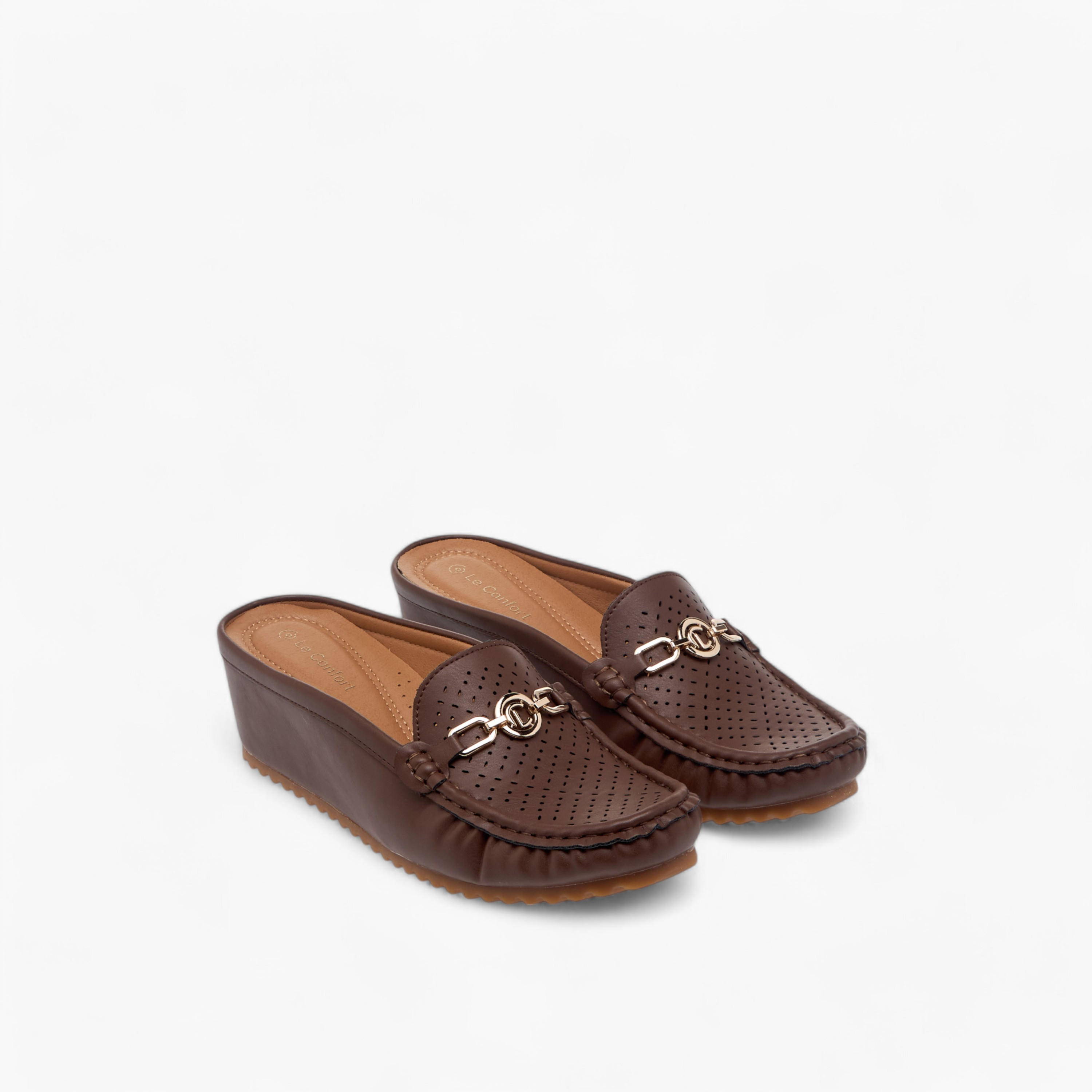 Le Confort Metal Accent Slip-On Flatform Comfort Mules-women-shoes-heels-image-1