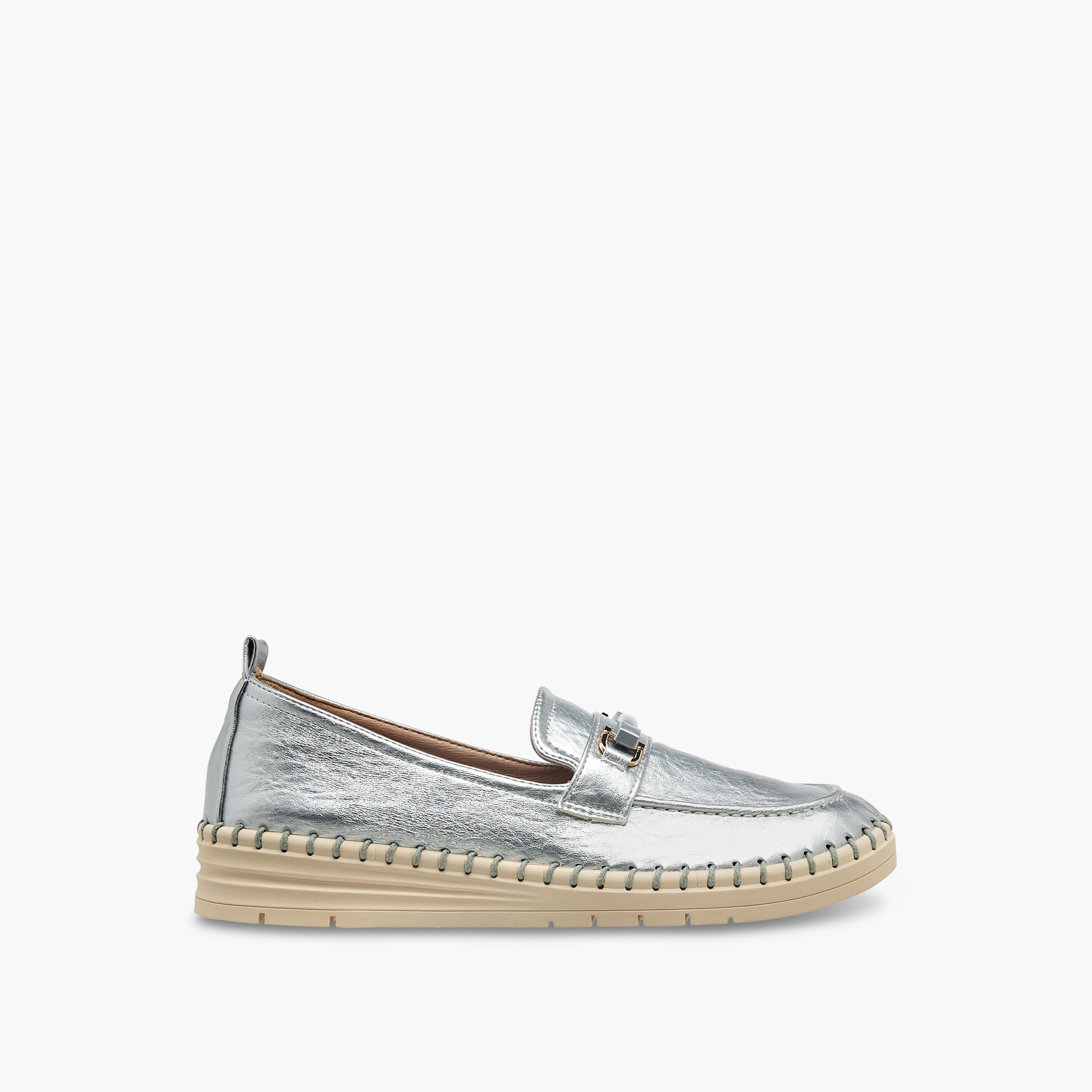 حذاء ميتاليك سهل الارتداء للنساء من لو كونفورت-women-shoes-flats-loafers-image-3