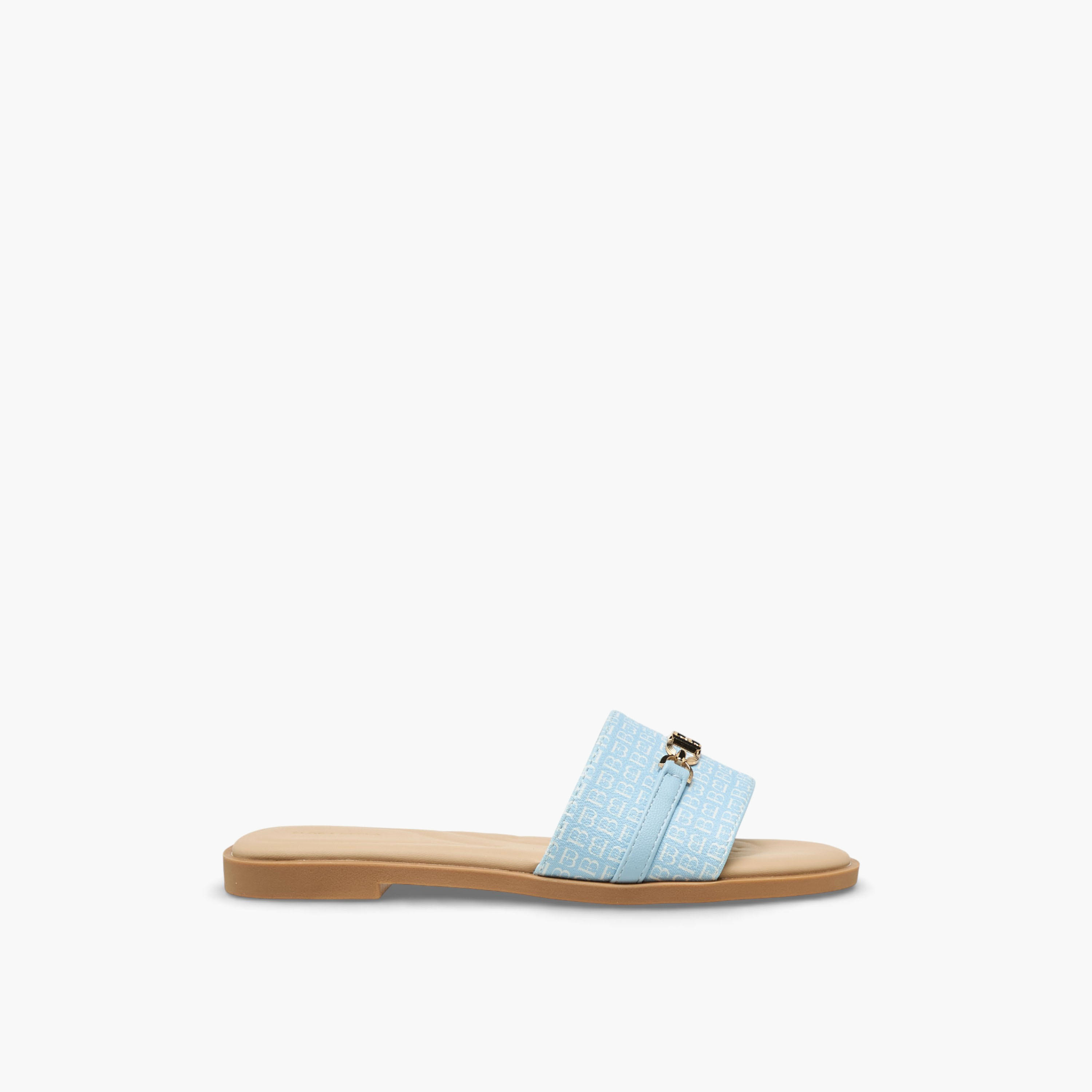 صندل سهل الارتداء بطبعات مونوجرام للنساء من فلورا بيلا-women-shoes-flats-sandals-image-3
