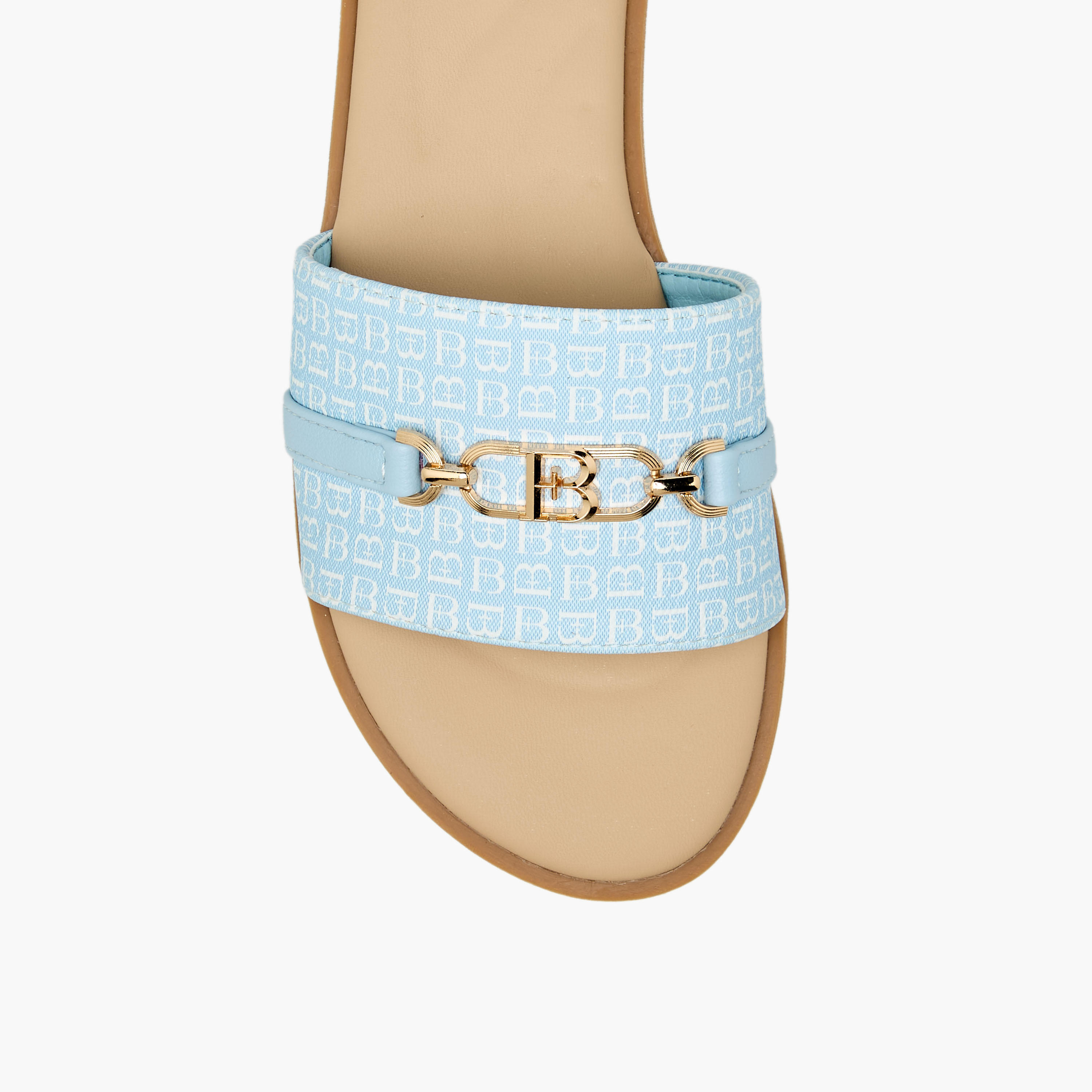صندل سهل الارتداء بطبعات مونوجرام للنساء من فلورا بيلا-women-shoes-flats-sandals-image-4