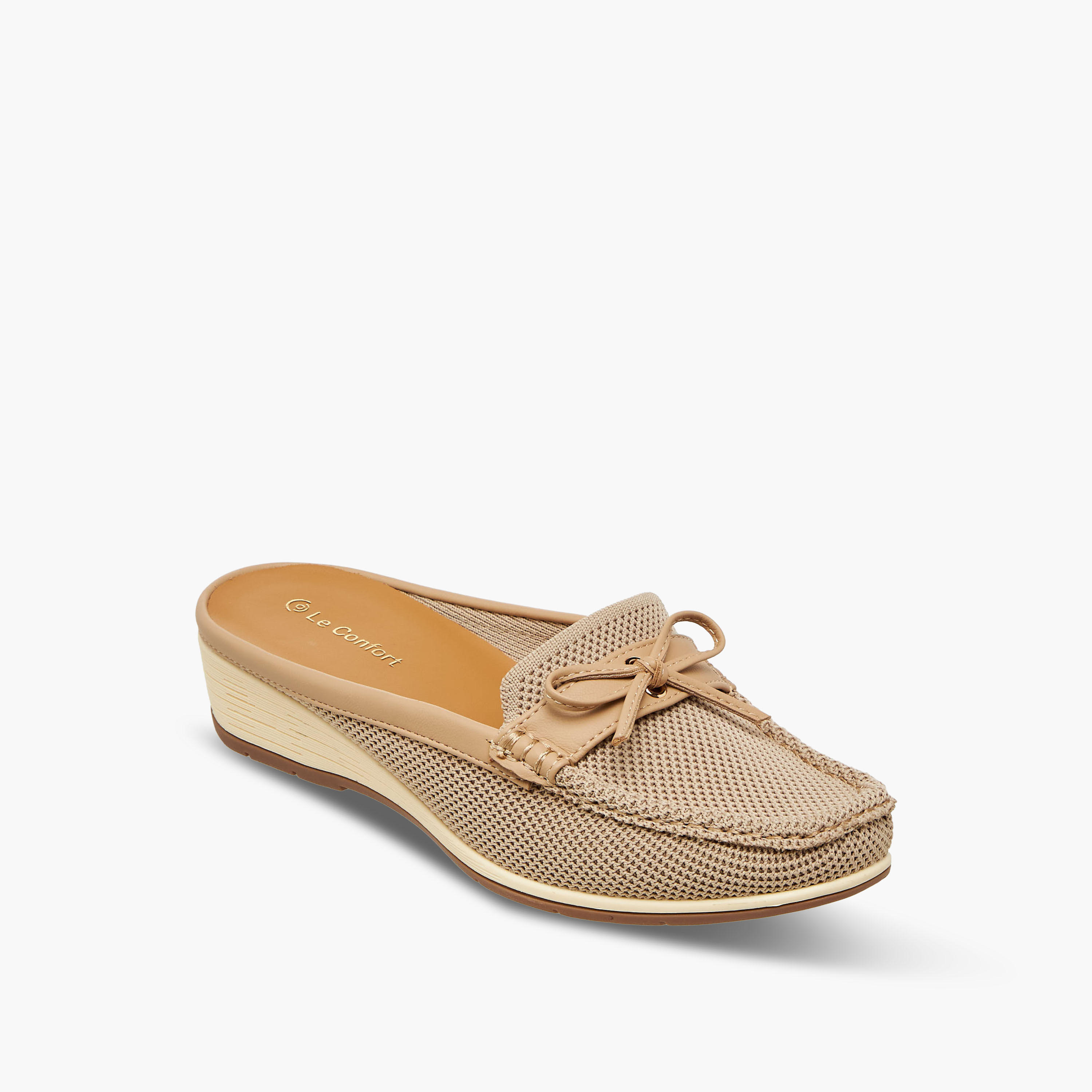 حذاء ميول بكعب ويدج للنساء من لو كونفورت-women-shoes-flats-mules-image-2