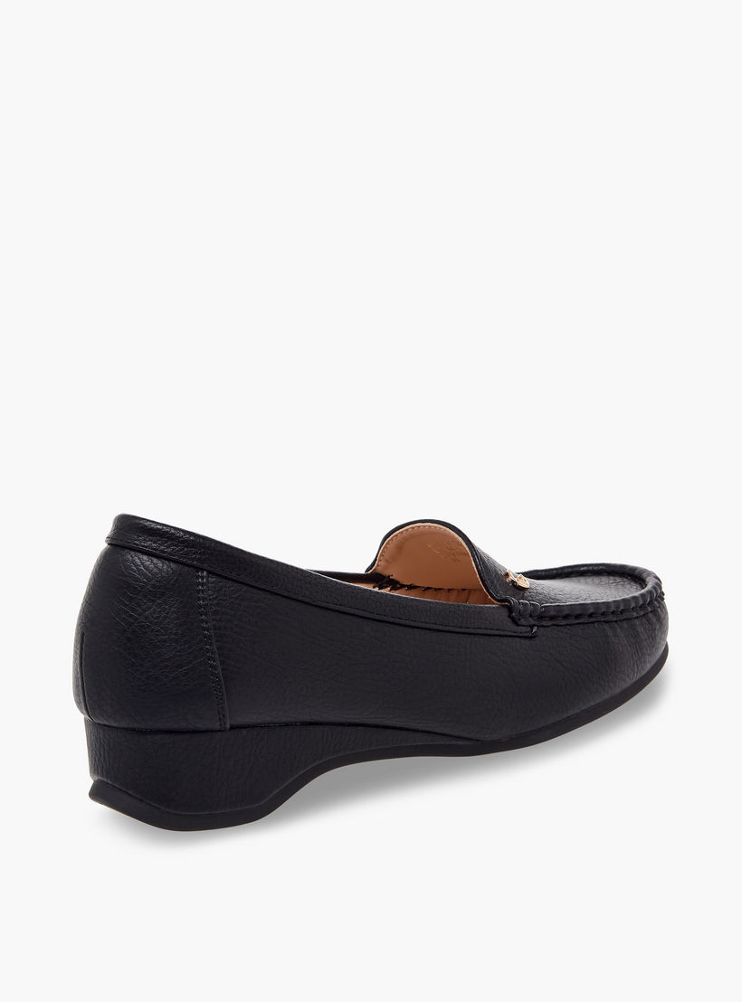 حذاء لوفر بارز الملمس بكعب ويدج للنساء من لو كونفورت-women-shoes-loafersandmoccasins-image-6