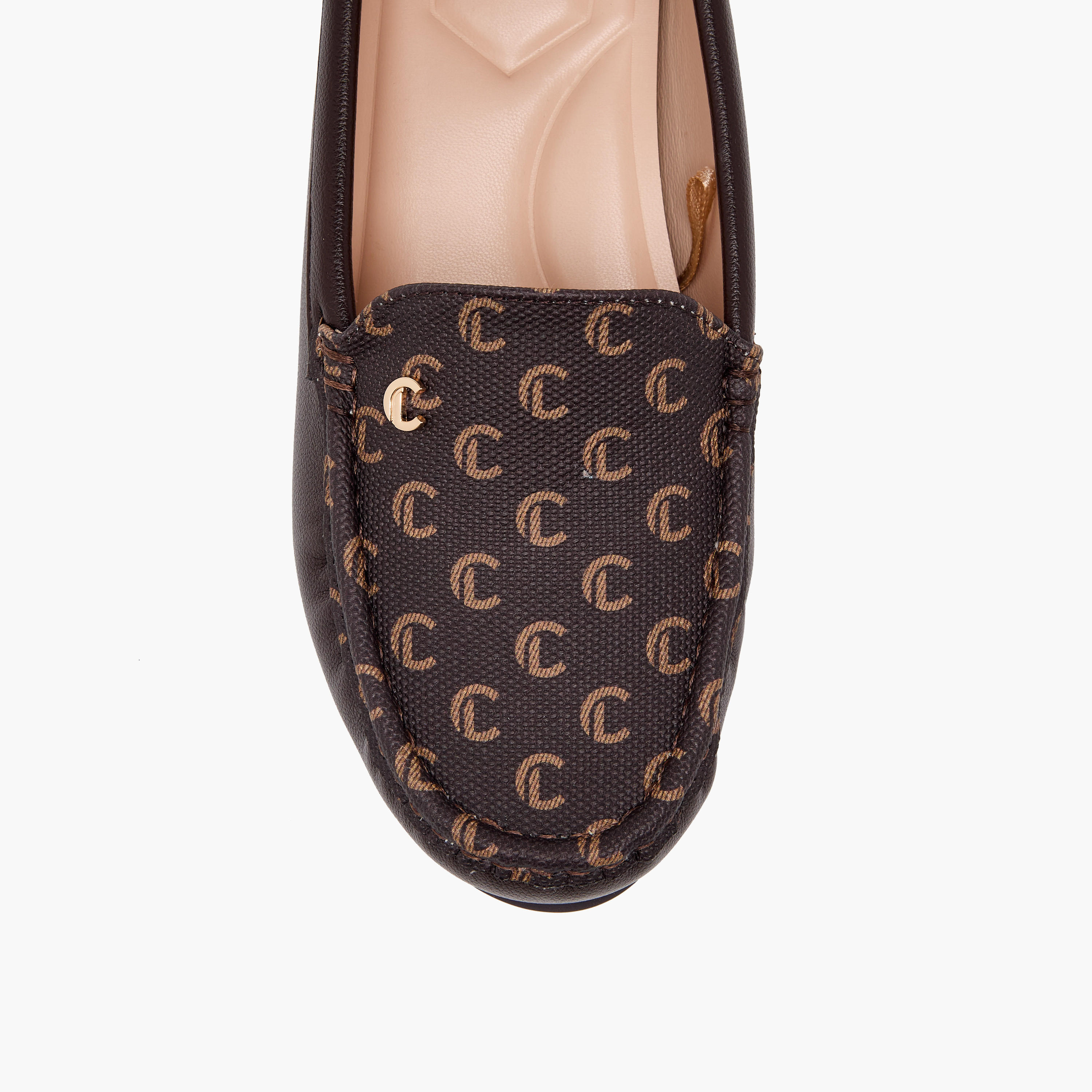 حذاء خفيف مونوجرام بكعب عريض للنساء من لو كونفورت-women-shoes-loafersandmoccasins-image-7